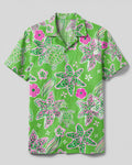 TURTLE LILIES  PATTERN CAMP SHIRT - TLHN1906262