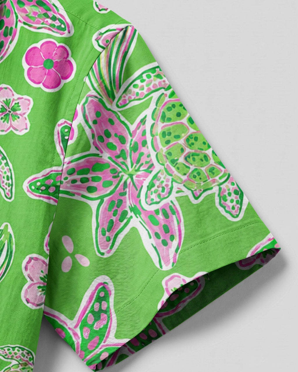TURTLE LILIES  PATTERN CAMP SHIRT - TLHN1906262