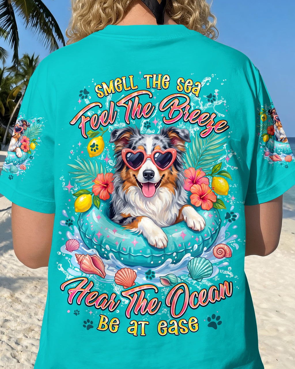 SMELL THE SEA FEEL THE BREEZE AUSTRALIAN SHEPHERD DOG ALL OVER PRINT - TYPQ0106261