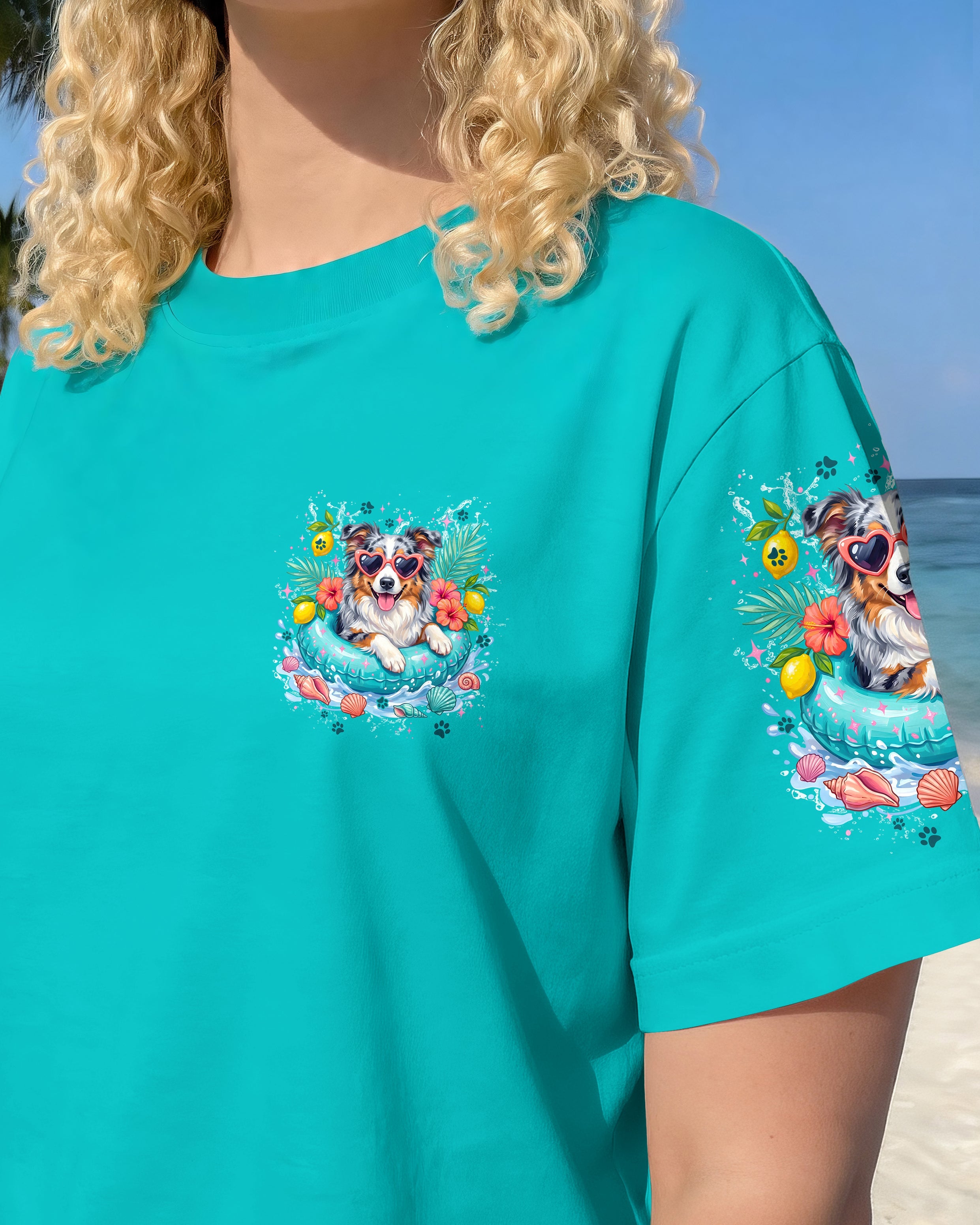 SMELL THE SEA FEEL THE BREEZE AUSTRALIAN SHEPHERD DOG ALL OVER PRINT - TYPQ0106261