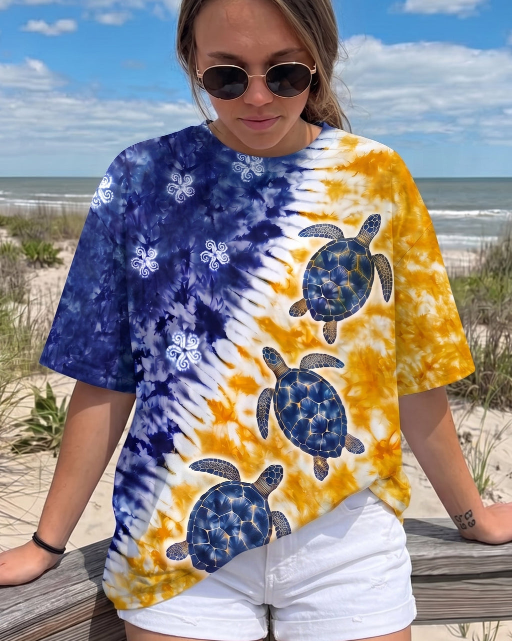 SUNLIT SEA TURTLE DRIFT ALL OVER PRINT - TYPQ0307263
