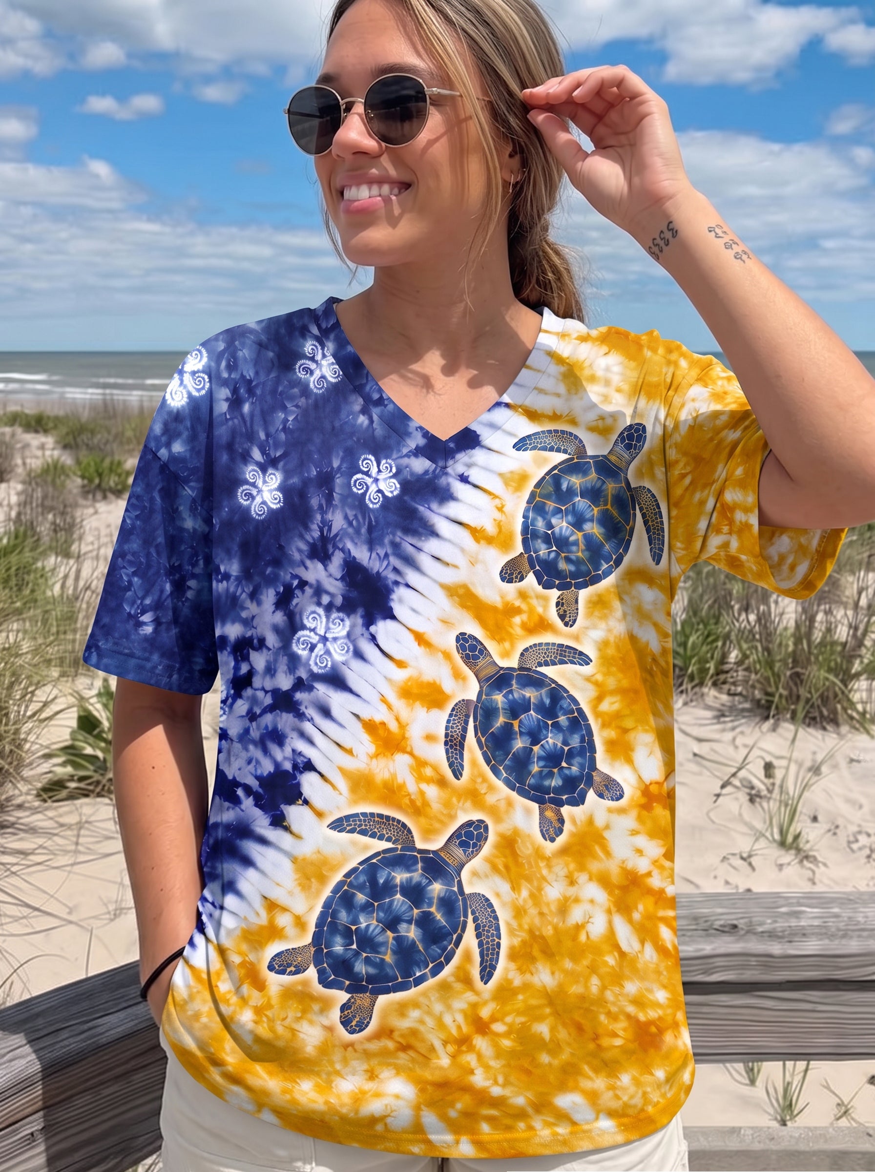SUNLIT SEA TURTLE DRIFT ALL OVER PRINT - TYPQ0307263