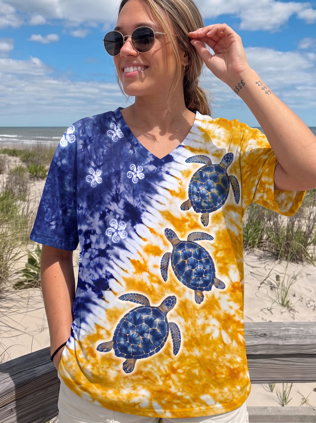 SUNLIT SEA TURTLE DRIFT ALL OVER PRINT - TYPQ0307263