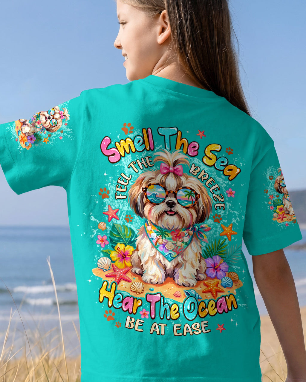 SMELL THE SEA SHIH TZU DOG KIDS ALL OVER PRINT - TYPQ0406262