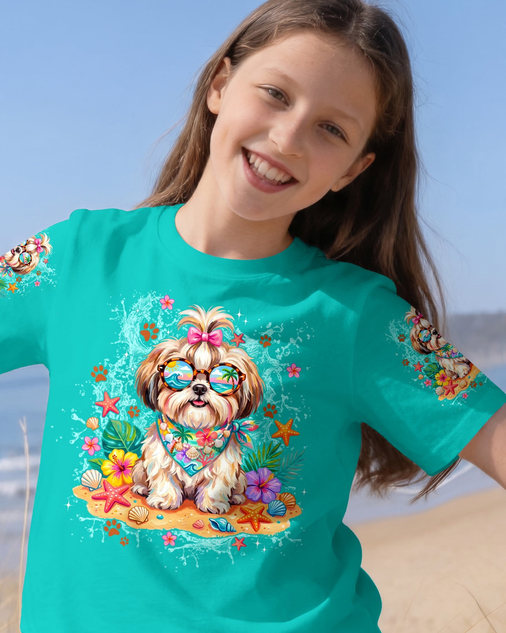 SMELL THE SEA SHIH TZU DOG KIDS ALL OVER PRINT - TYPQ0406262
