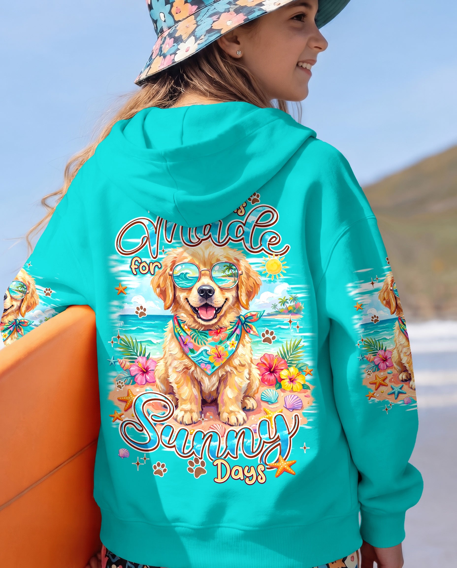 I WAS MADE FOR SUNNY DAYS GOLDEN RETRIEVER DOG KIDS ALL OVER PRINT - TYPQ0406263