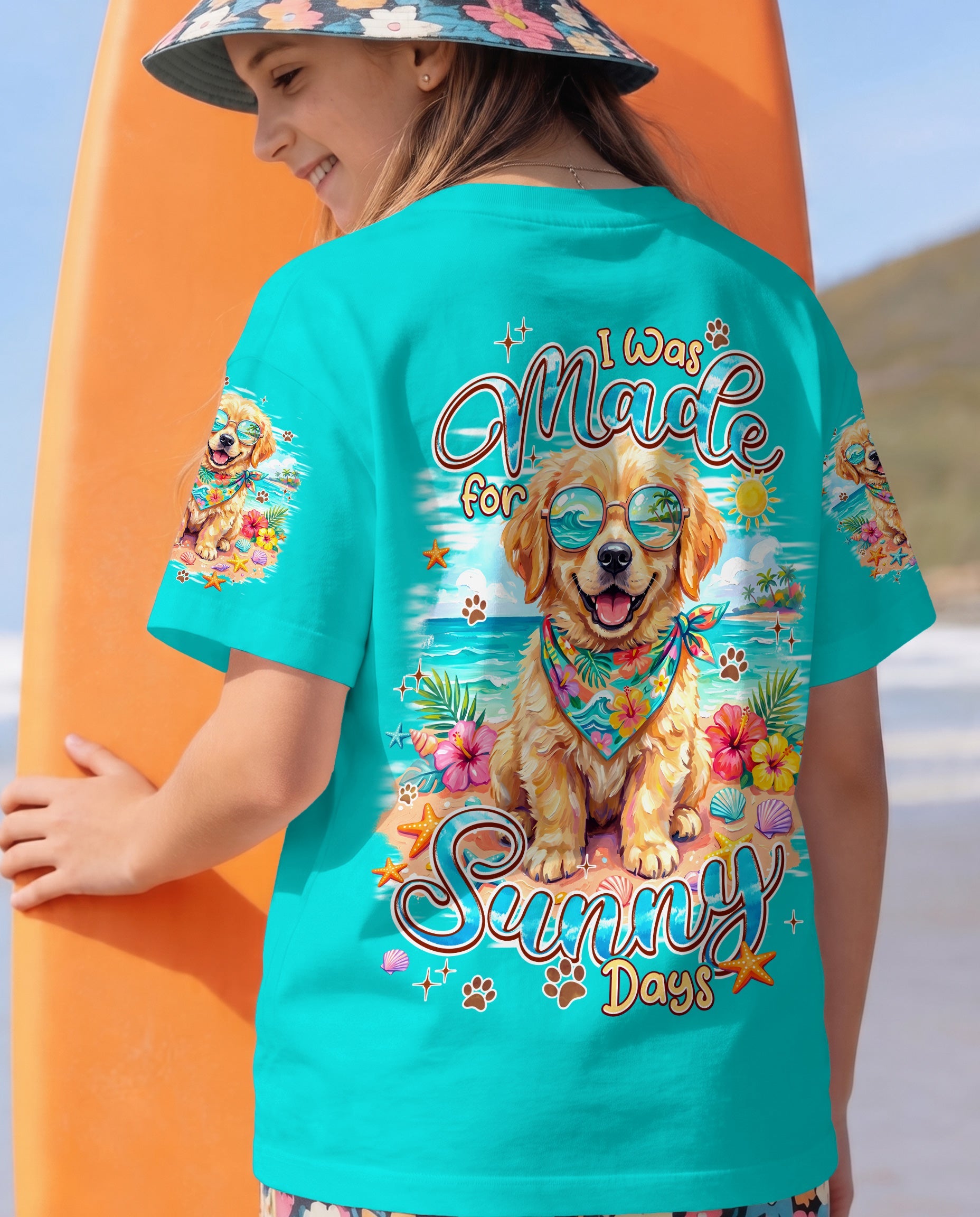 I WAS MADE FOR SUNNY DAYS GOLDEN RETRIEVER DOG KIDS ALL OVER PRINT - TYPQ0406263