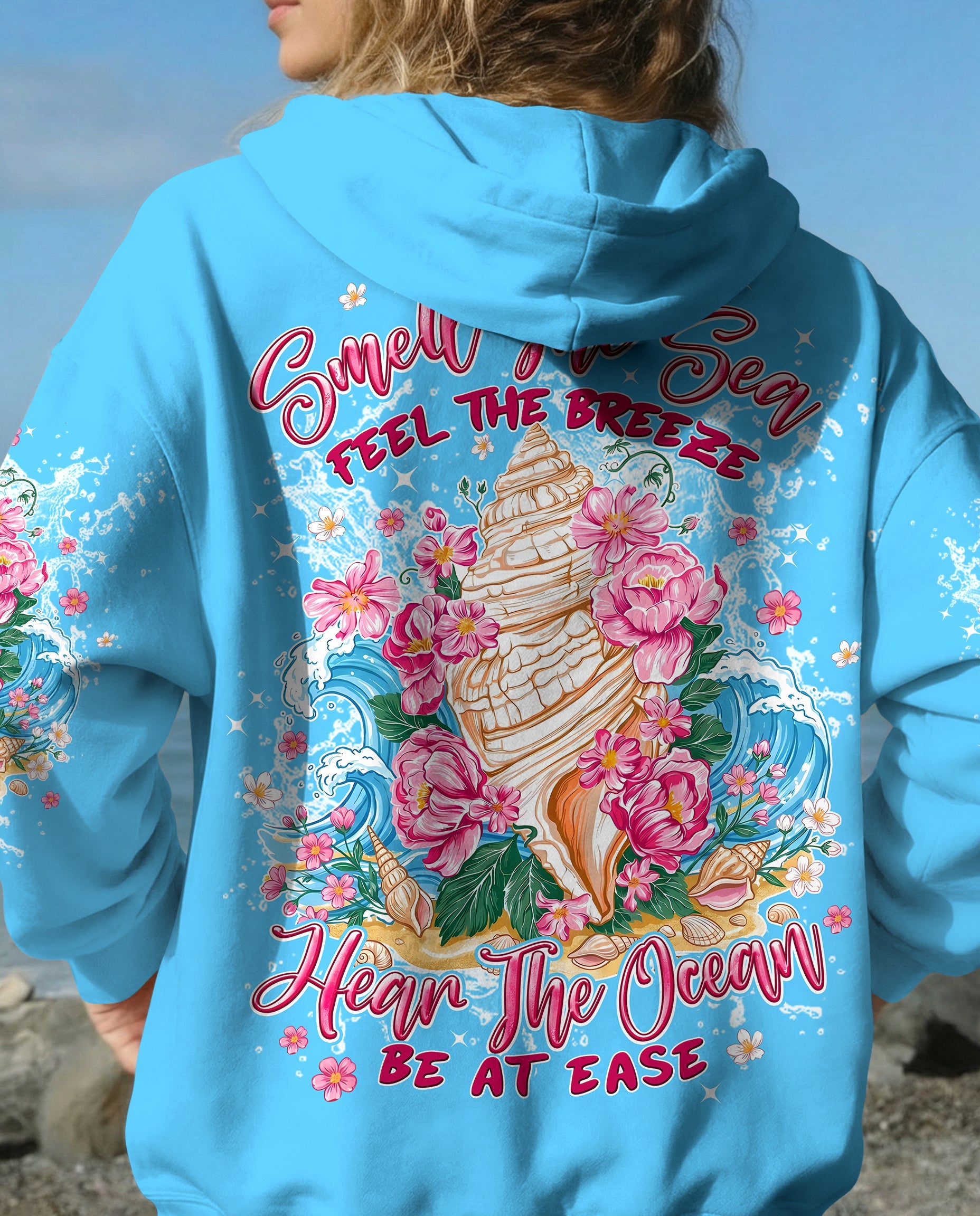 SMELL THE SEA FEEL THE BREEZE SEASHELL ALL OVER PRINT - TYPQ0806261