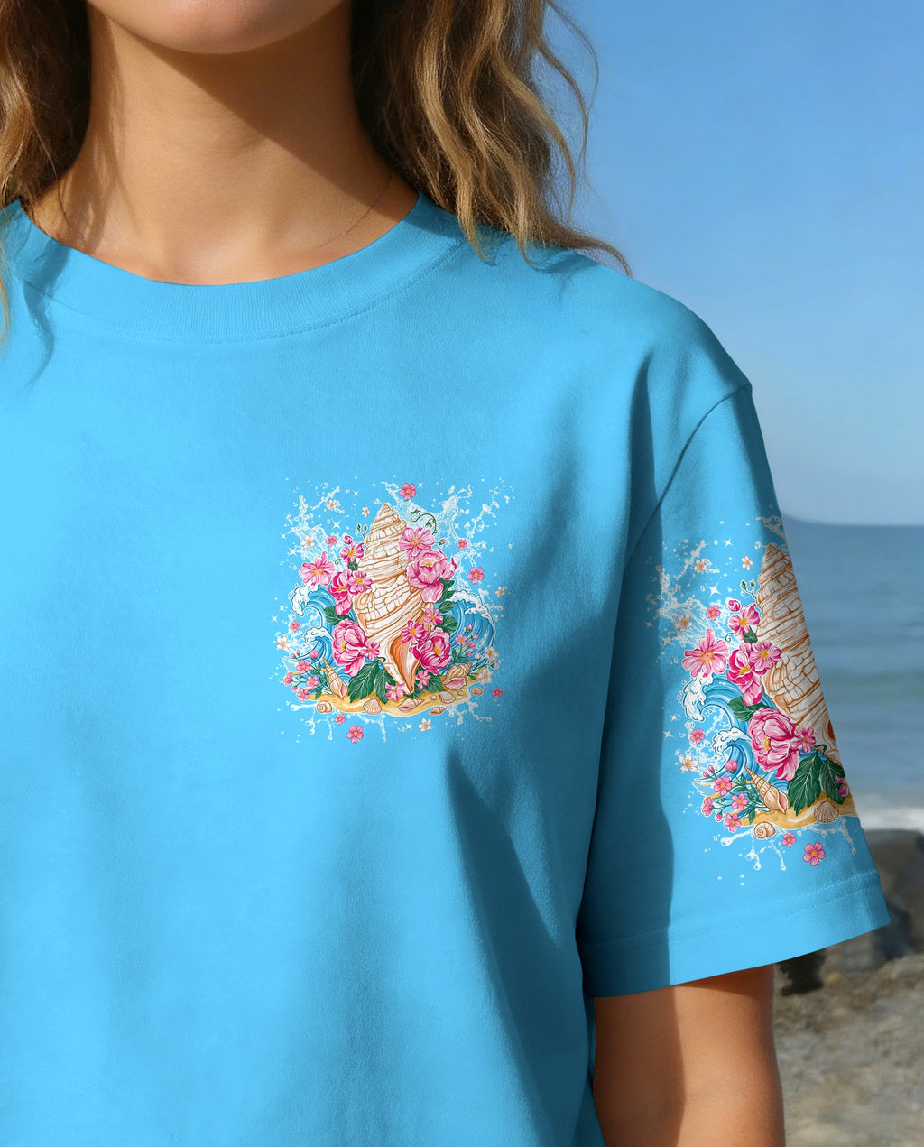 SMELL THE SEA FEEL THE BREEZE SEASHELL ALL OVER PRINT - TYPQ0806261