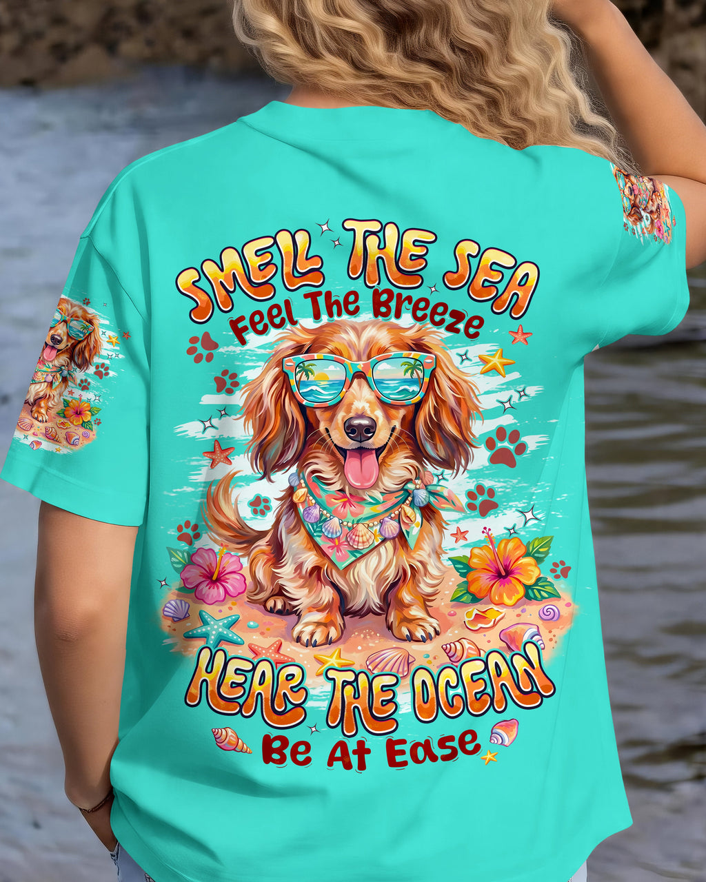 SMELL THE SEA DACHSHUND LONG HAIR DOG ALL OVER PRINT - TYPQ0906263