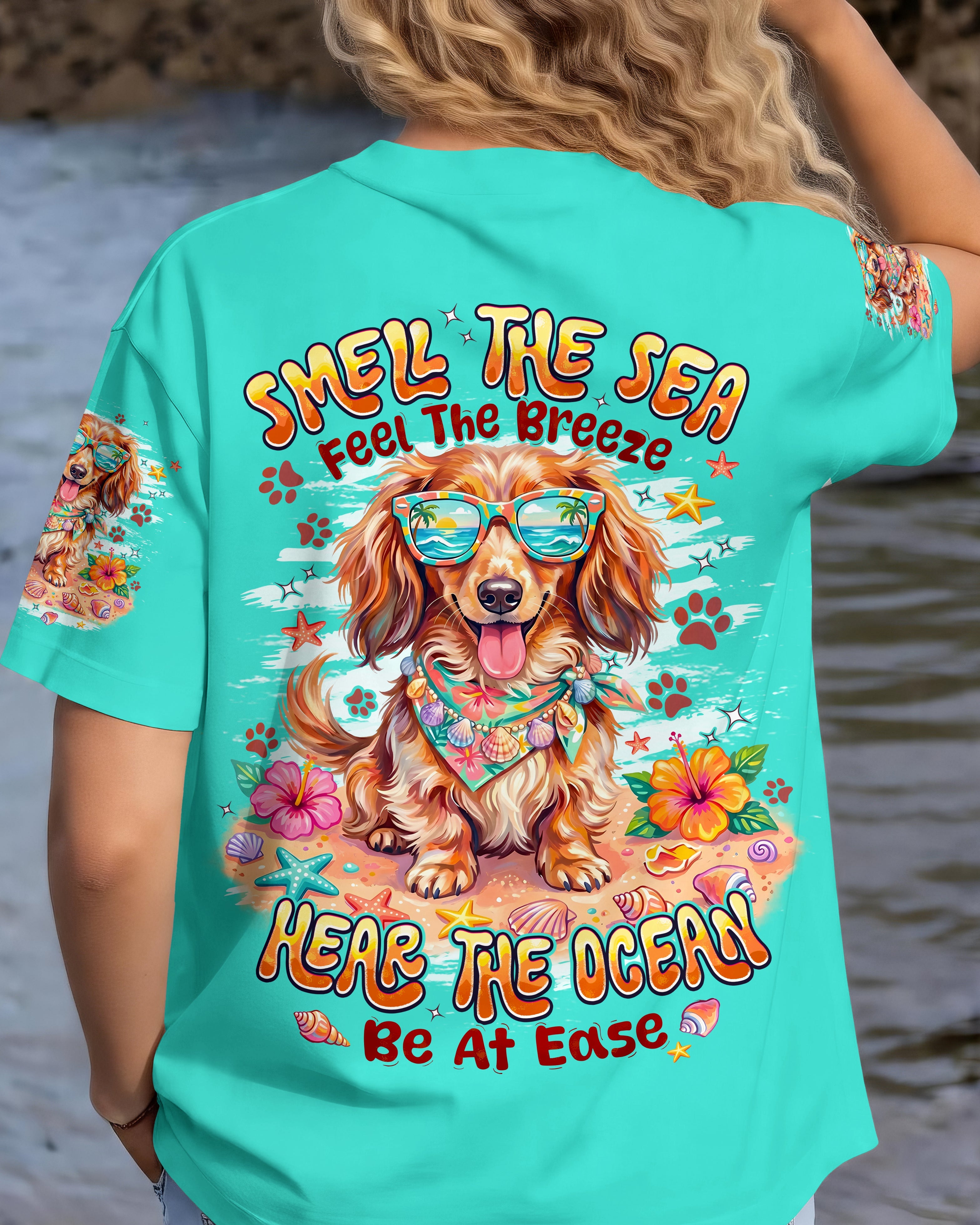 SMELL THE SEA DACHSHUND LONG HAIR DOG ALL OVER PRINT - TYPQ0906263