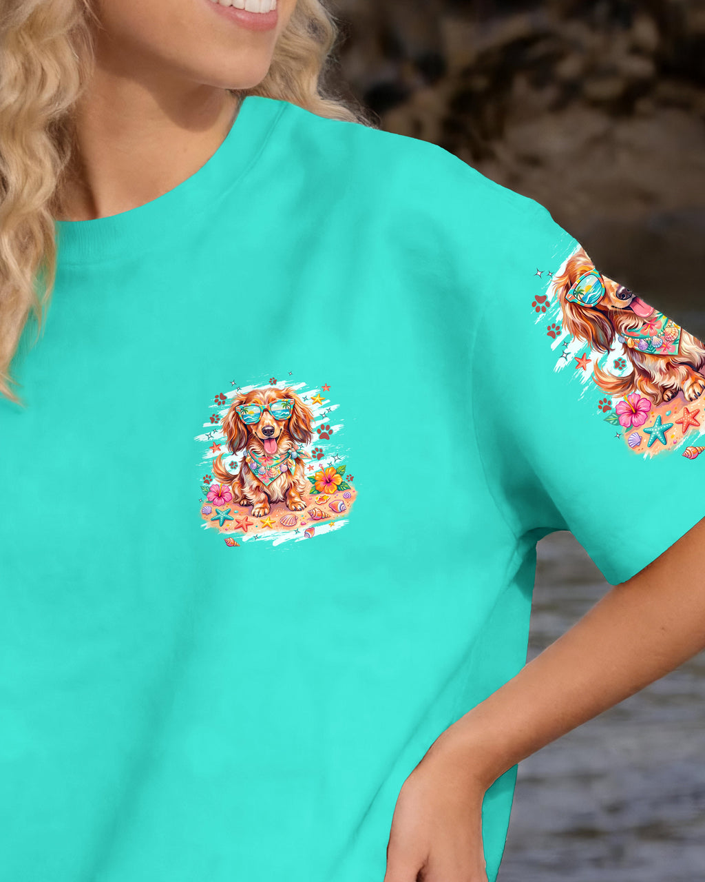 SMELL THE SEA DACHSHUND LONG HAIR DOG ALL OVER PRINT - TYPQ0906263