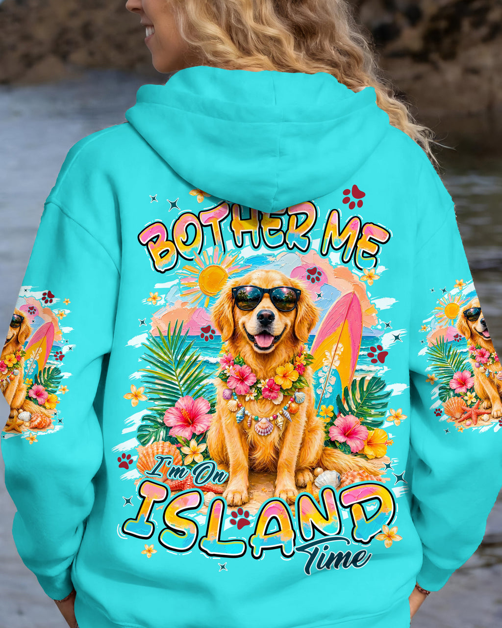 I'M ON ISLAND TIME GOLDEN RETRIEVER DOG ALL OVER PRINT - TYPQ1206263