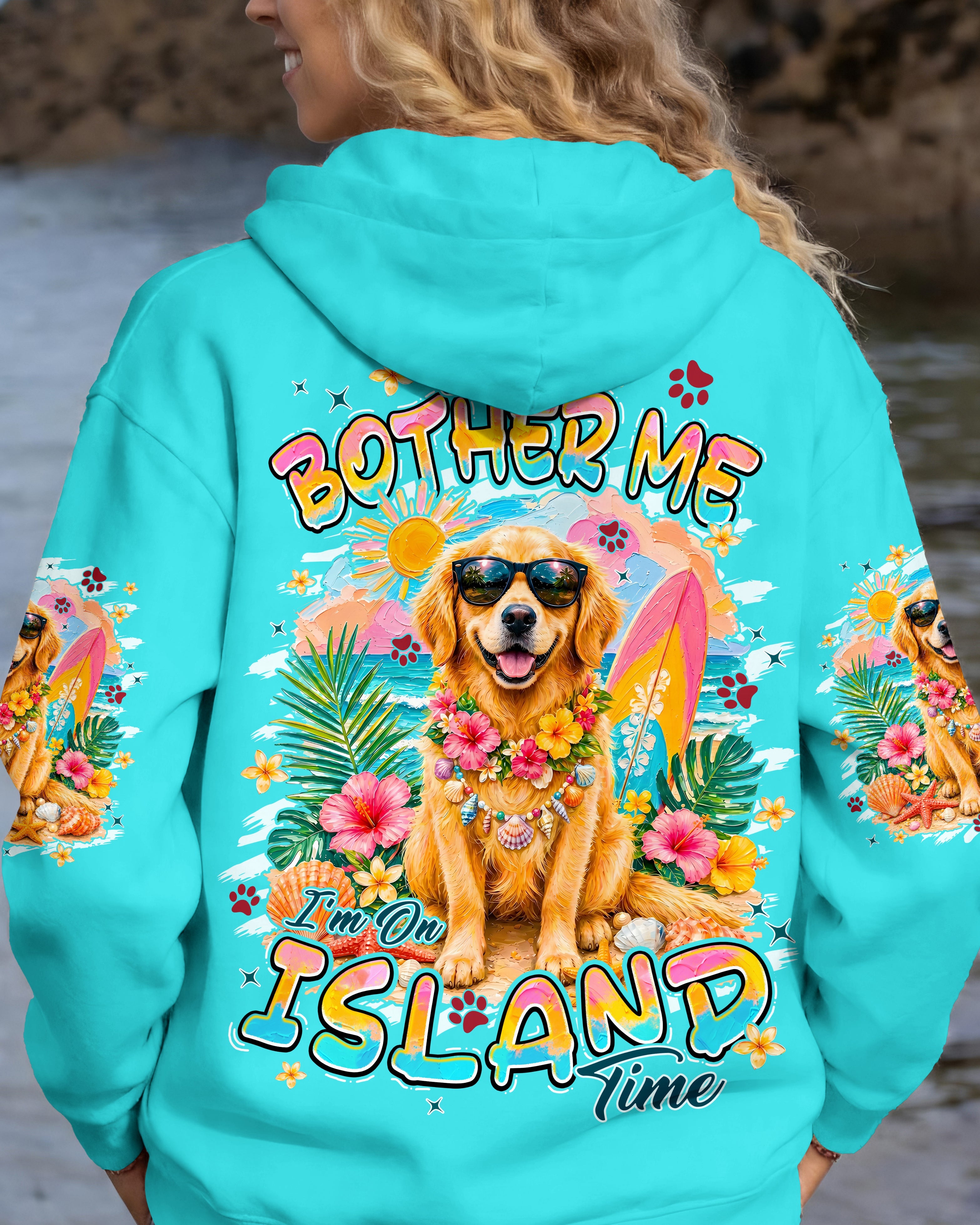 I'M ON ISLAND TIME GOLDEN RETRIEVER DOG ALL OVER PRINT - TYPQ1206263