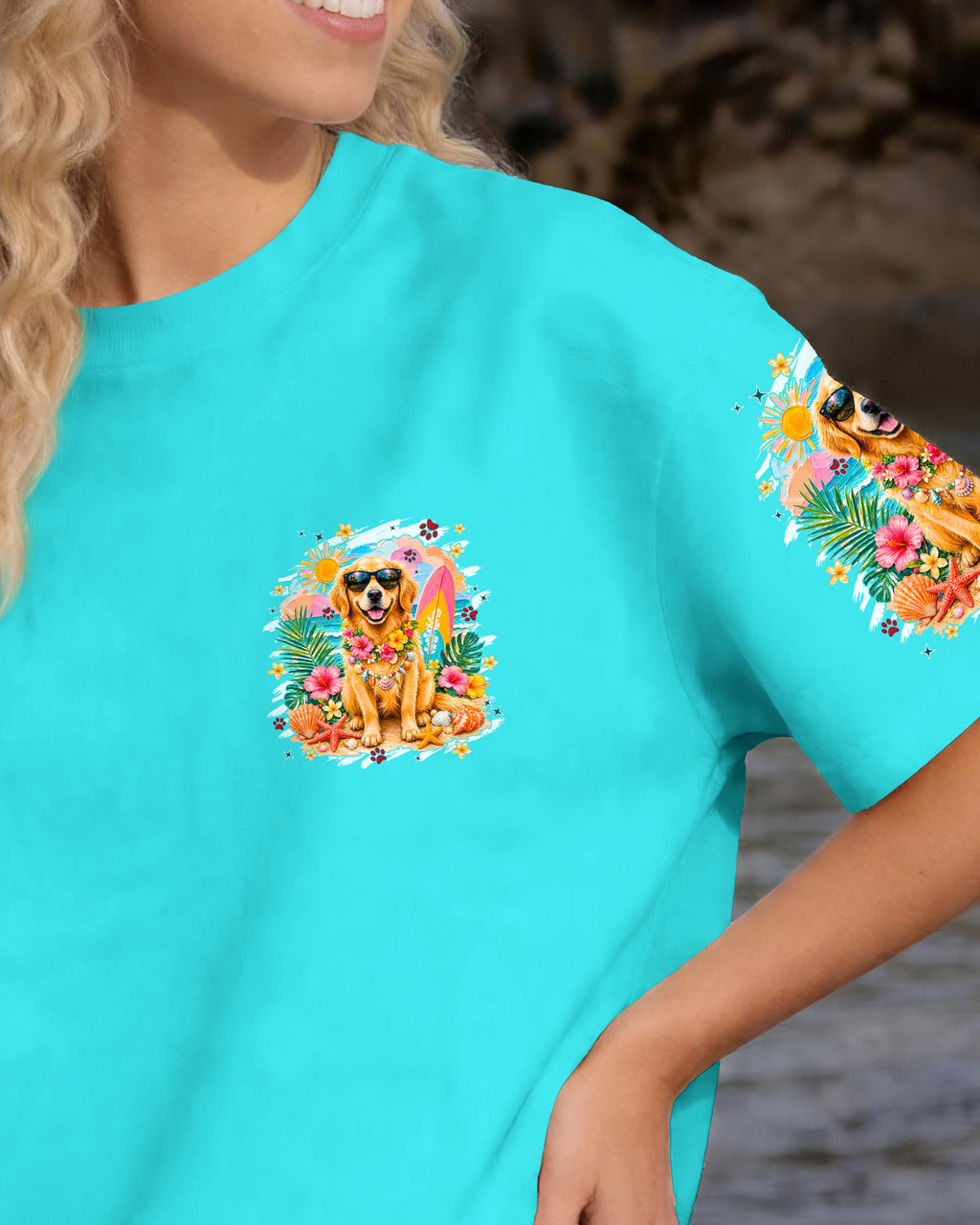 I'M ON ISLAND TIME GOLDEN RETRIEVER DOG ALL OVER PRINT - TYPQ1206263