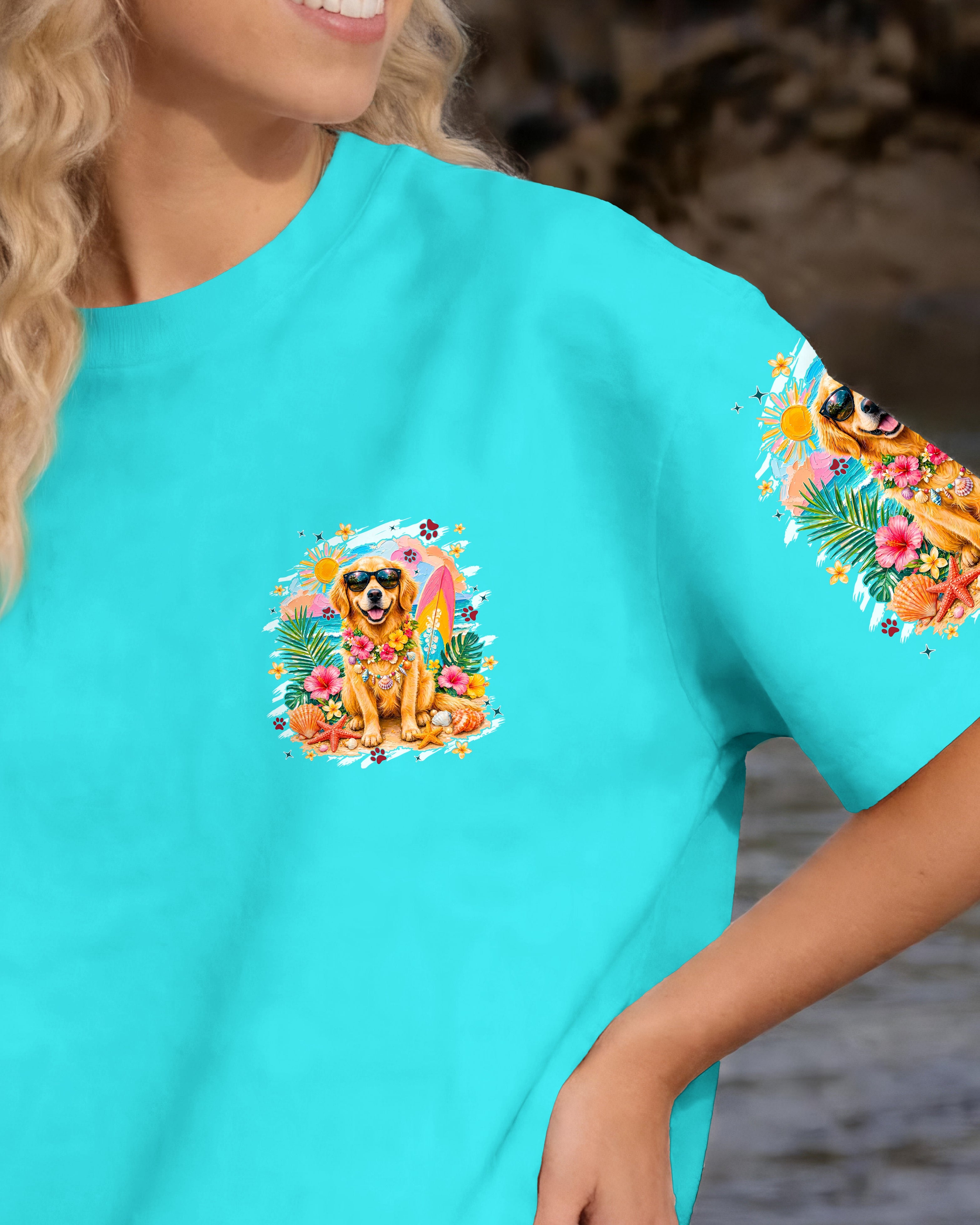 I'M ON ISLAND TIME GOLDEN RETRIEVER DOG ALL OVER PRINT - TYPQ1206263