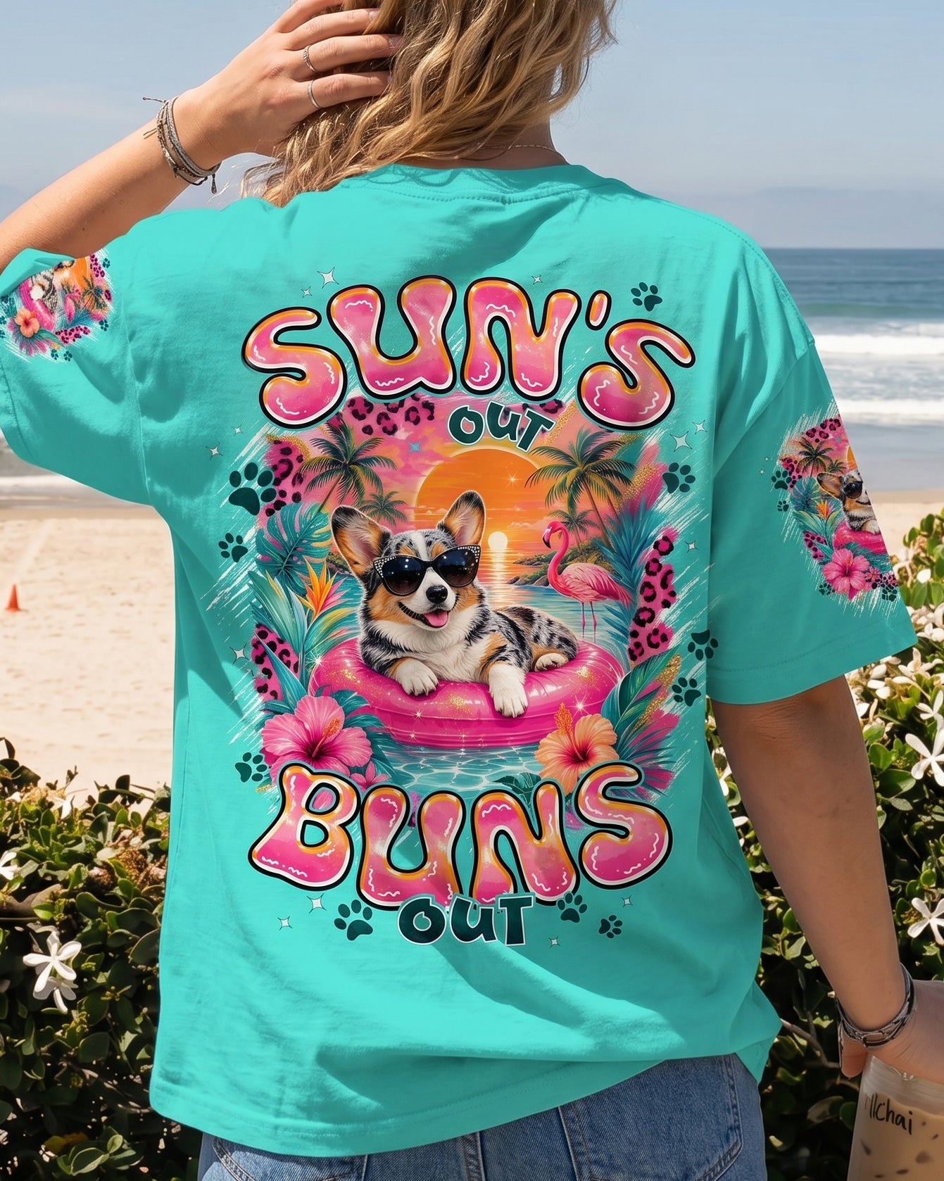 SUN'S OUT BUNS OUT CORGI DOG ALL OVER PRINT - TYPQ1306263