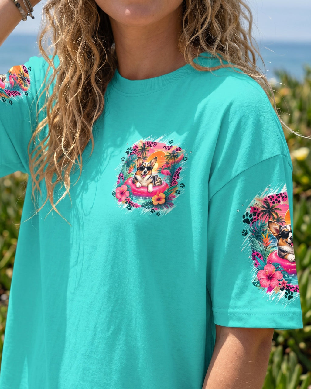 SUN'S OUT BUNS OUT CORGI DOG ALL OVER PRINT - TYPQ1306263