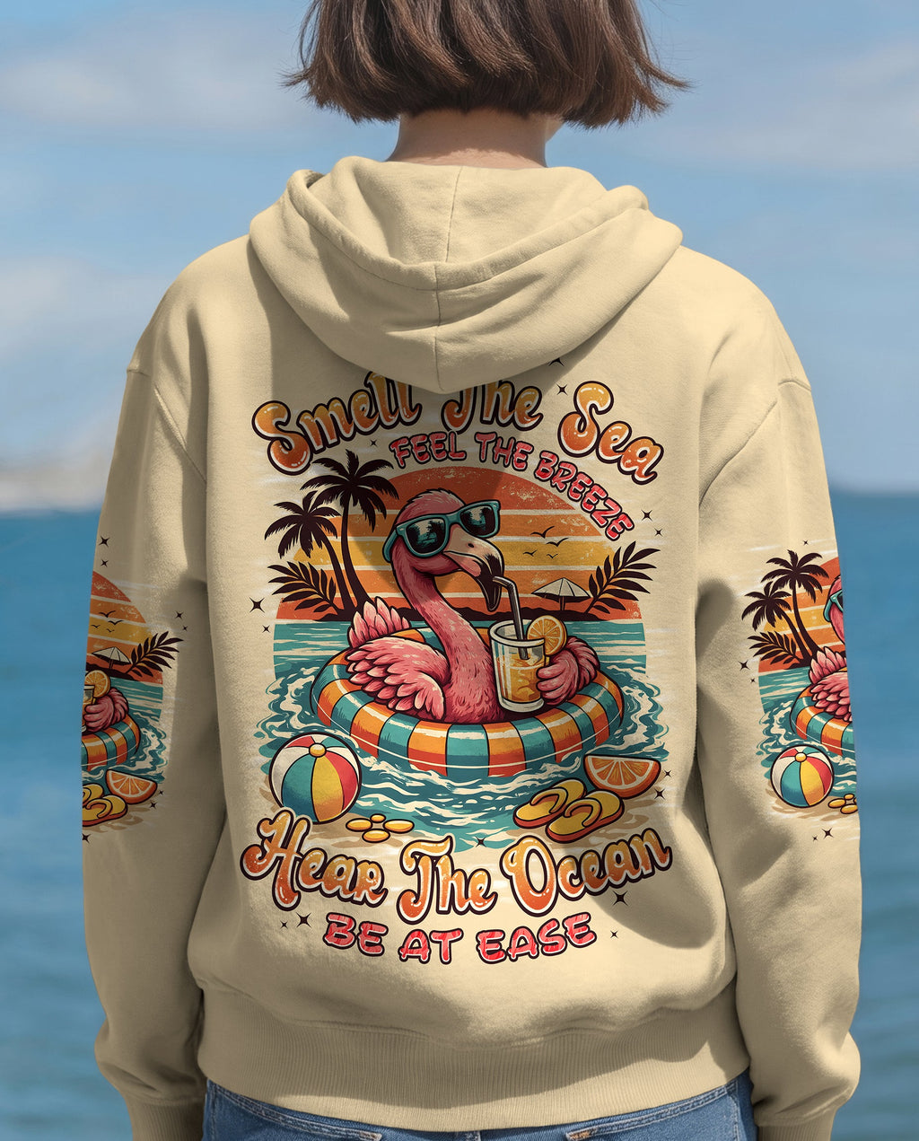 SMELL THE SEA FEEL THE BREEZE FLAMINGO ALL OVER PRINT - TYPQ1404262
