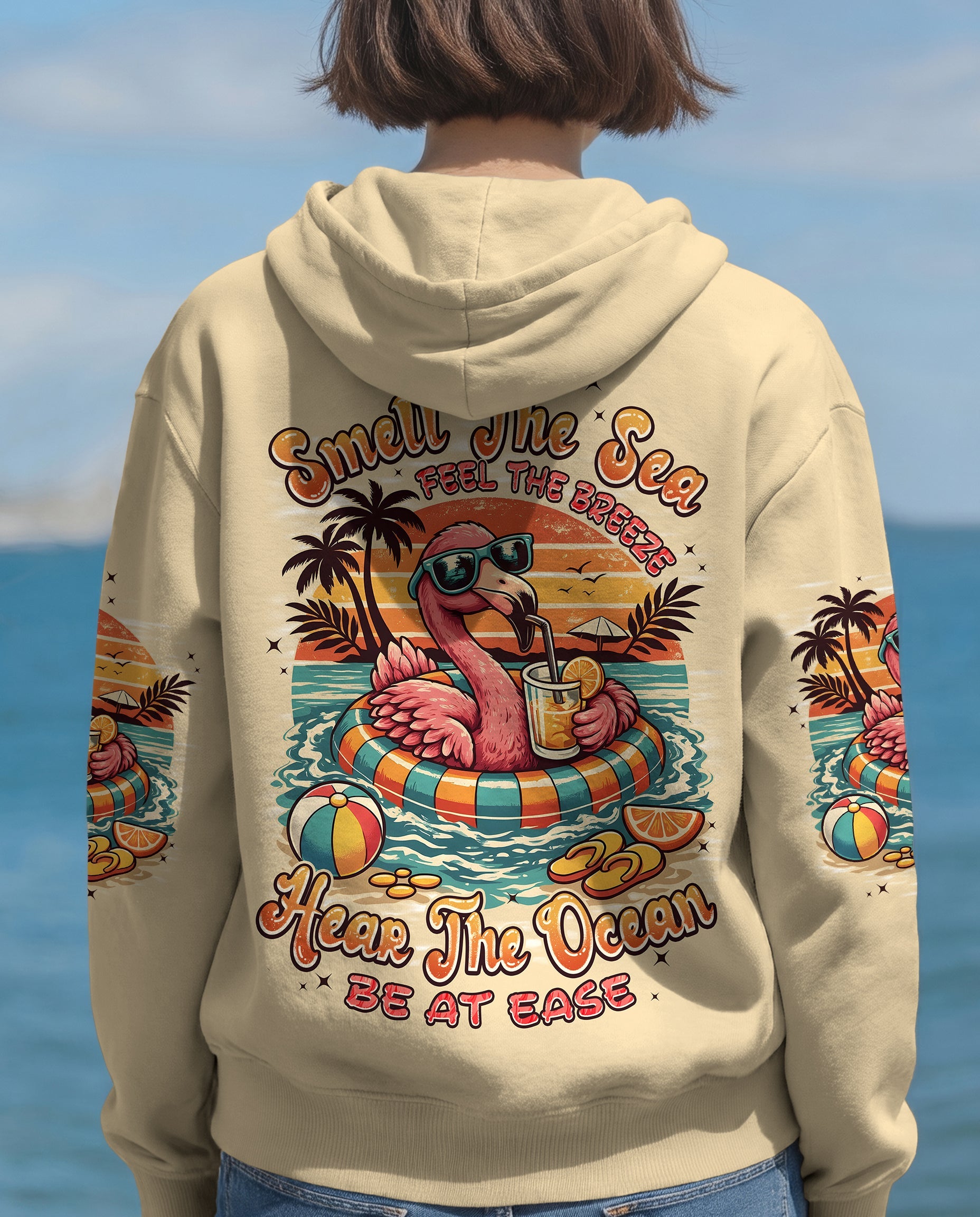 SMELL THE SEA FEEL THE BREEZE FLAMINGO ALL OVER PRINT - TYPQ1404262