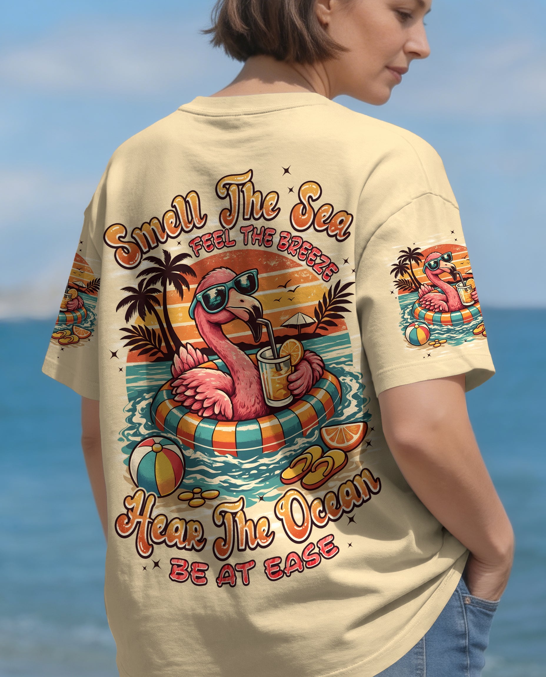 SMELL THE SEA FEEL THE BREEZE FLAMINGO ALL OVER PRINT - TYPQ1404262