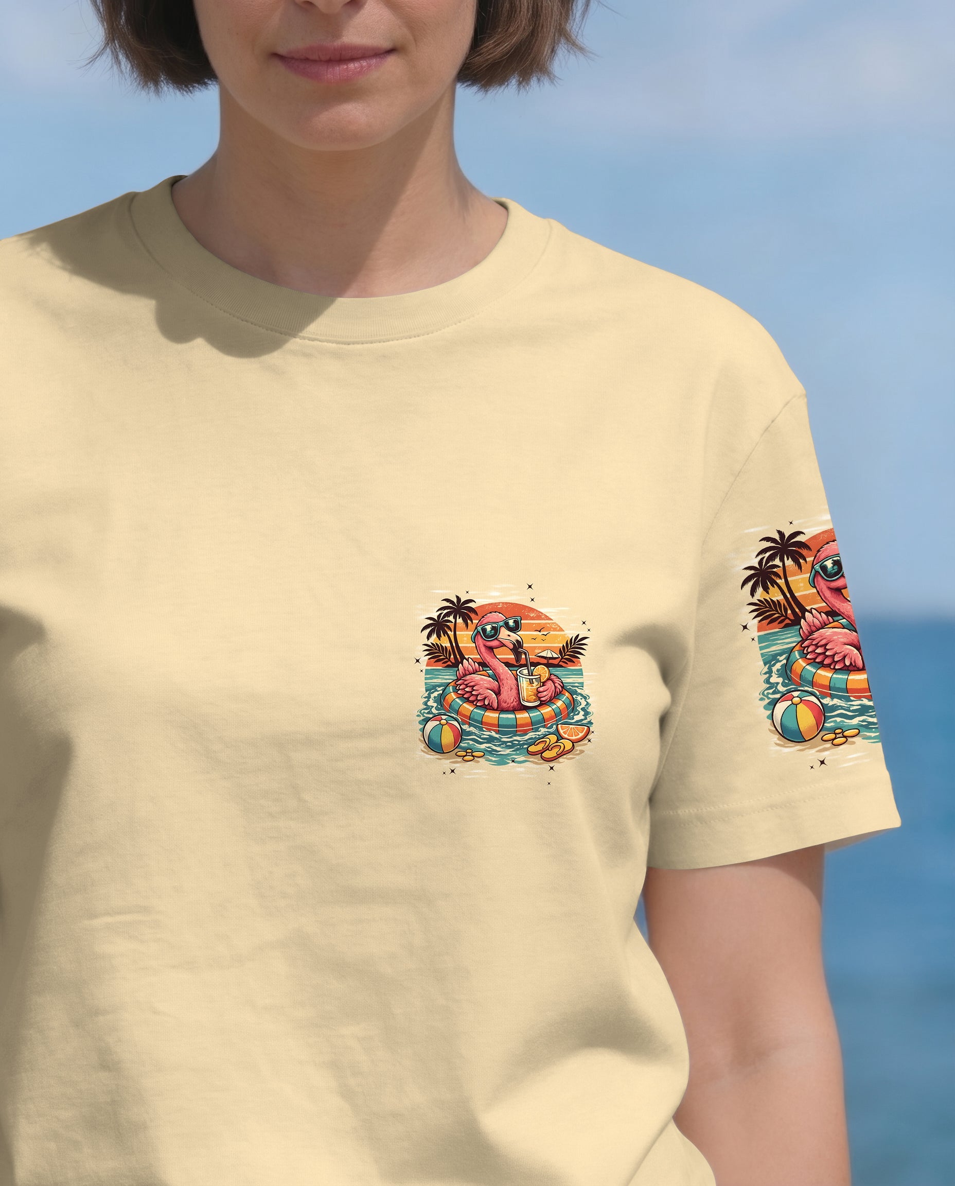 SMELL THE SEA FEEL THE BREEZE FLAMINGO ALL OVER PRINT - TYPQ1404262