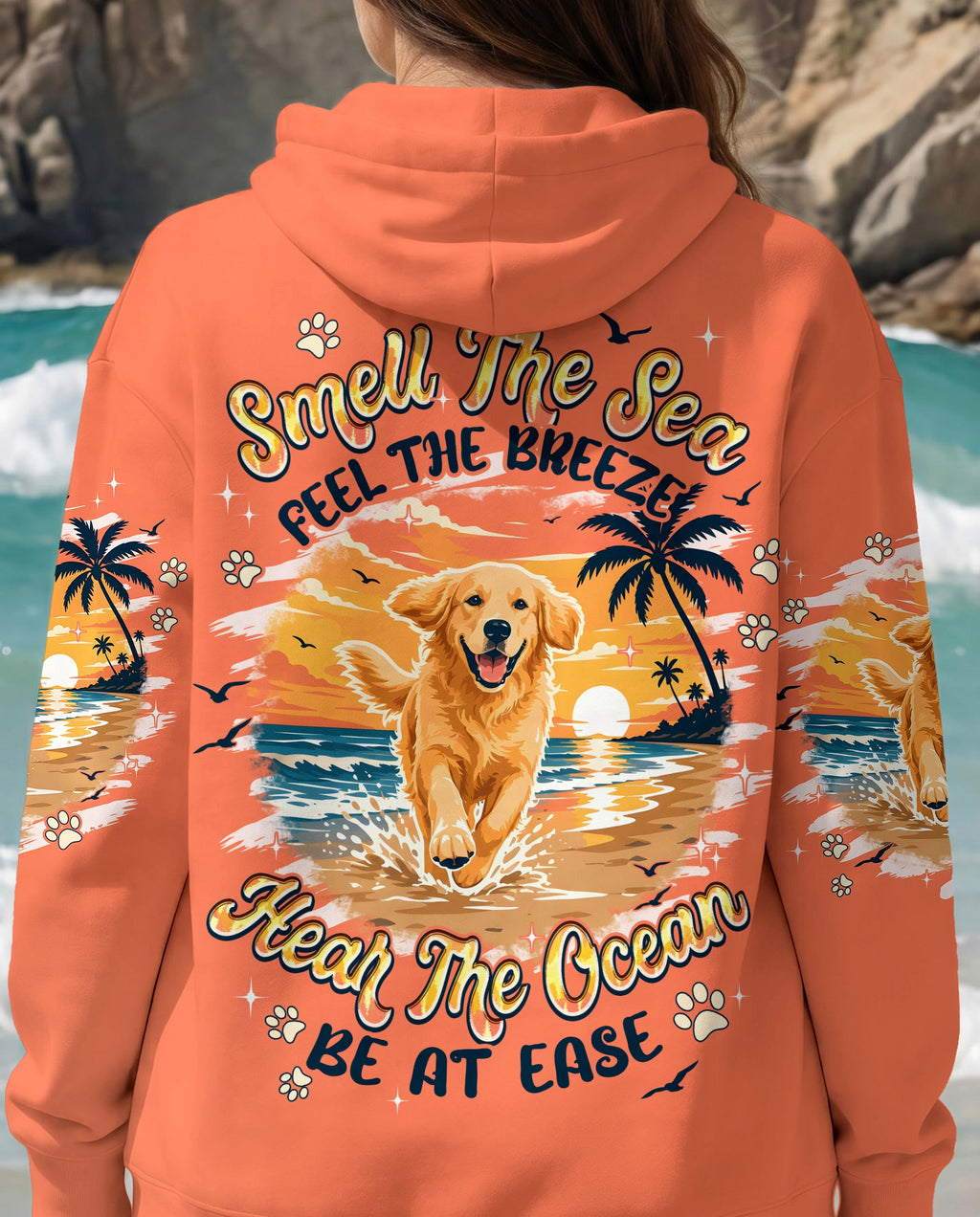 SMELL THE SEA GOLDEN RETRIEVER BEACH DOG ALL OVER PRINT - TYPQ1806261