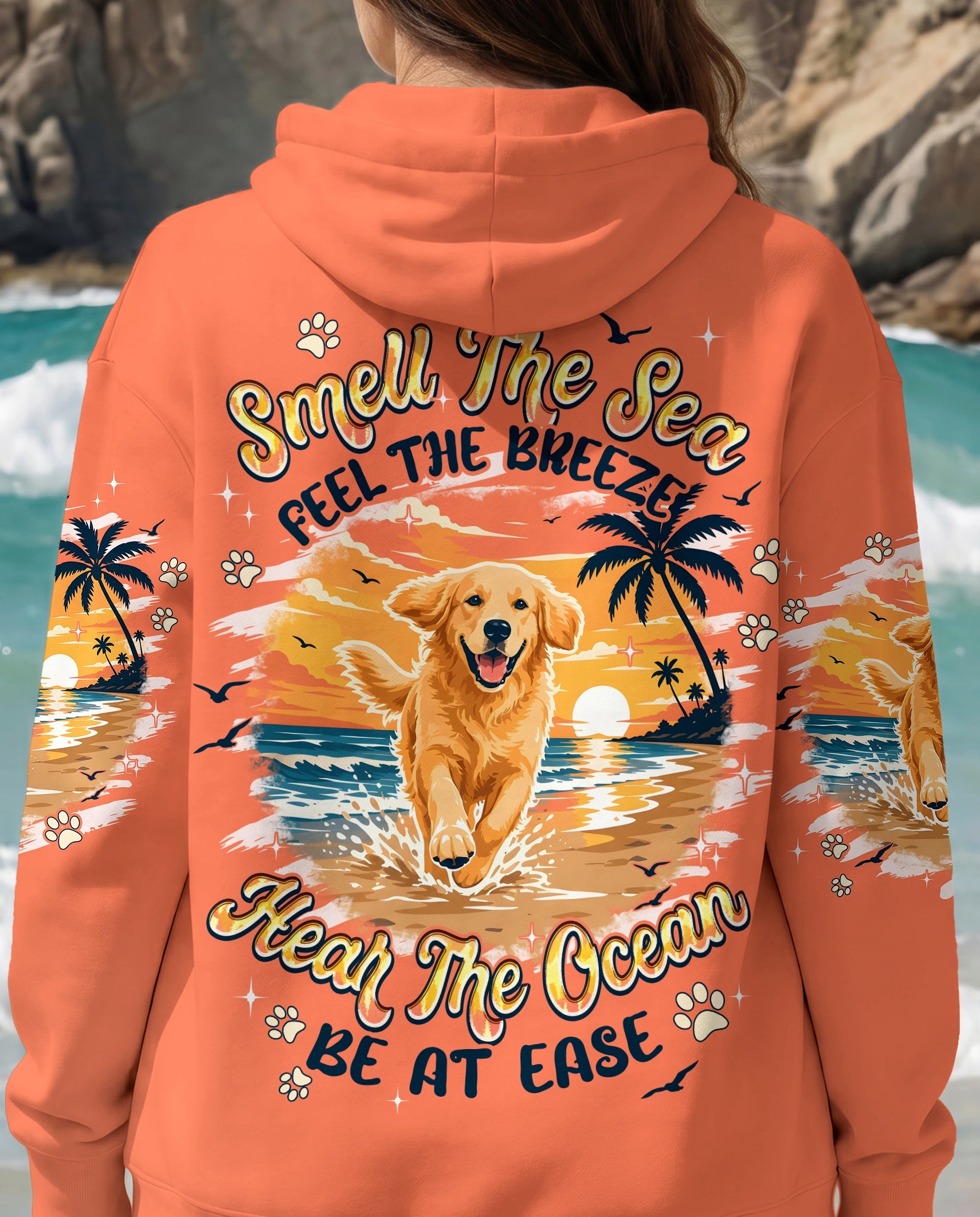 SMELL THE SEA GOLDEN RETRIEVER BEACH DOG ALL OVER PRINT - TYPQ1806261