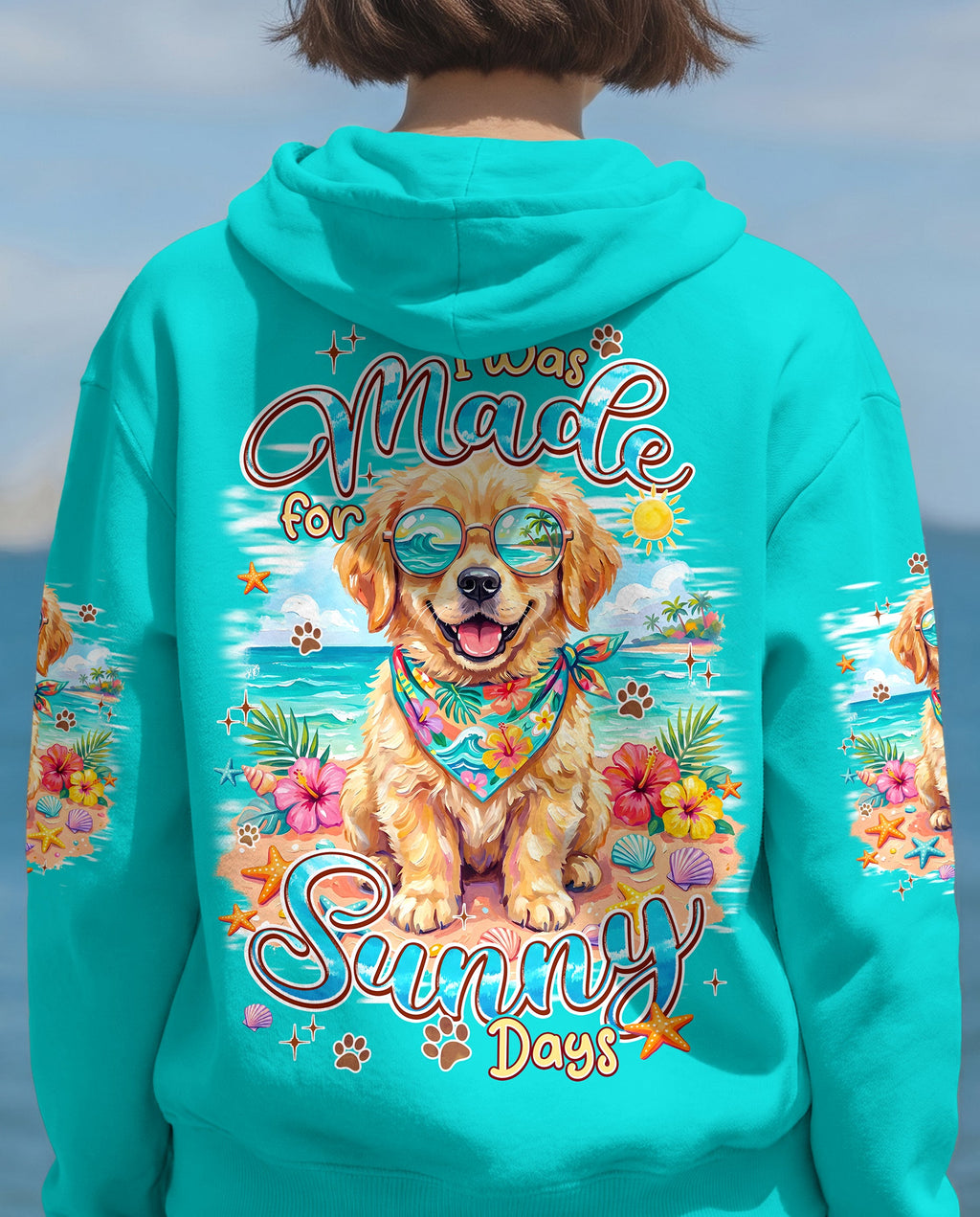 I WAS MADE FOR SUNNY DAYS GOLDEN RETRIEVER DOG ALL OVER PRINT - TYPQ2105263