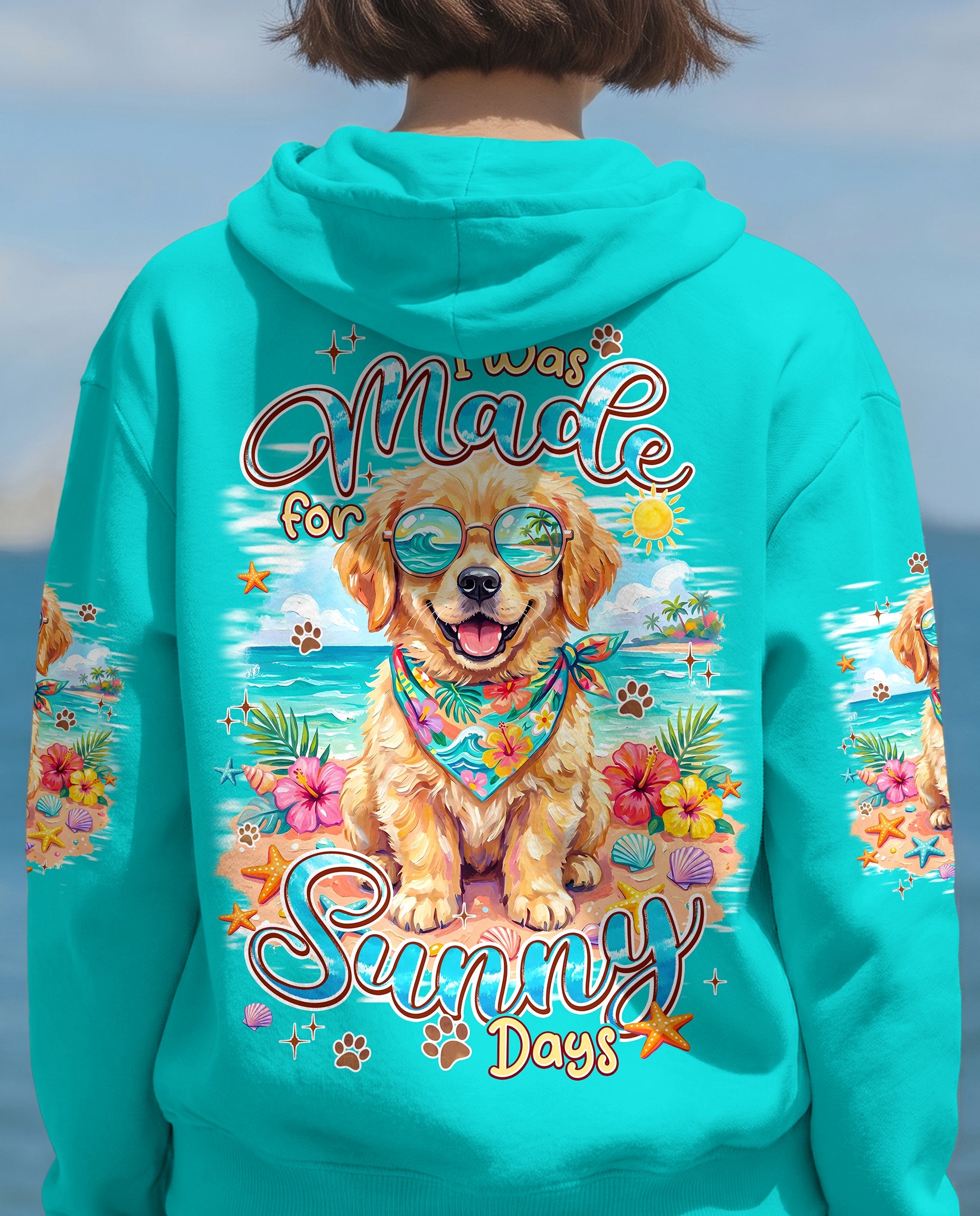 I WAS MADE FOR SUNNY DAYS GOLDEN RETRIEVER DOG ALL OVER PRINT - TYPQ2105263