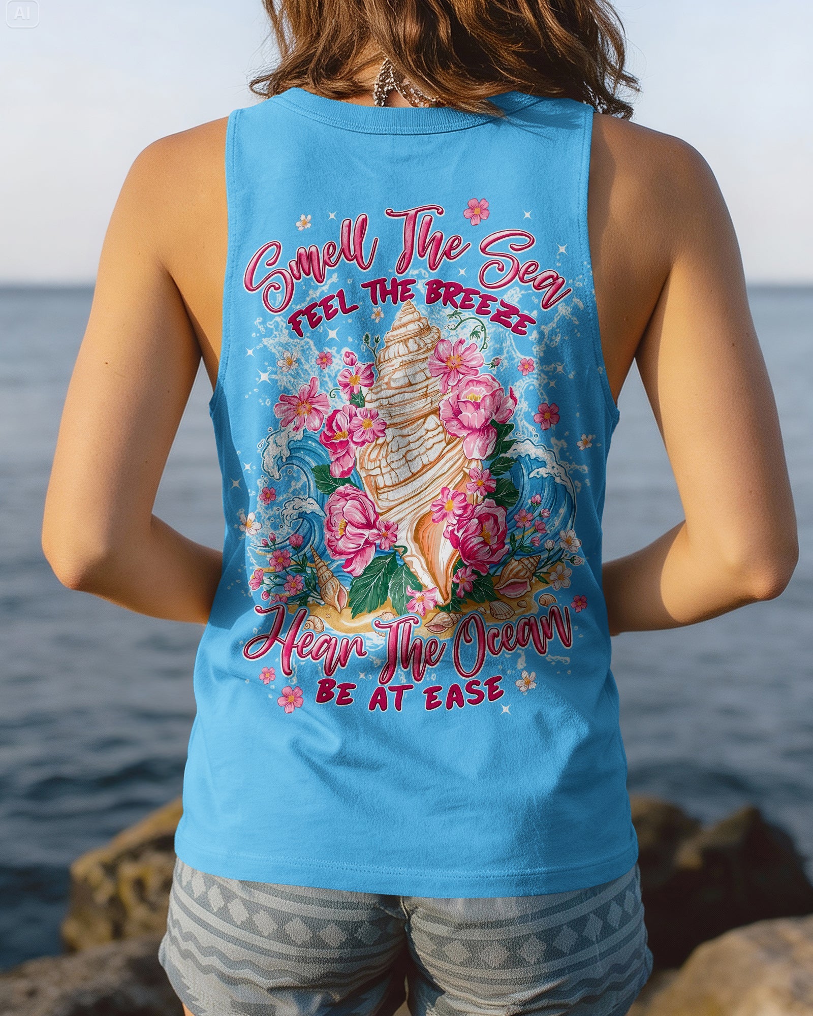 SMELL THE SEA FEEL THE BREEZE SEASHELL ALL OVER PRINT - TYPQ0806261