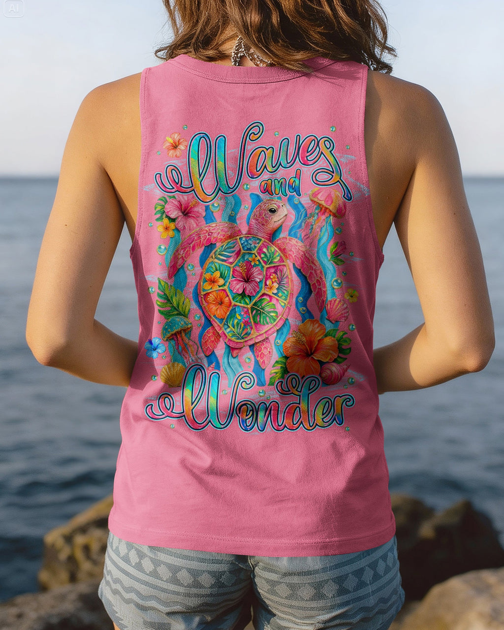 WAVES AND WONDER TURTLE ALL OVER PRINT -TYLN1506261