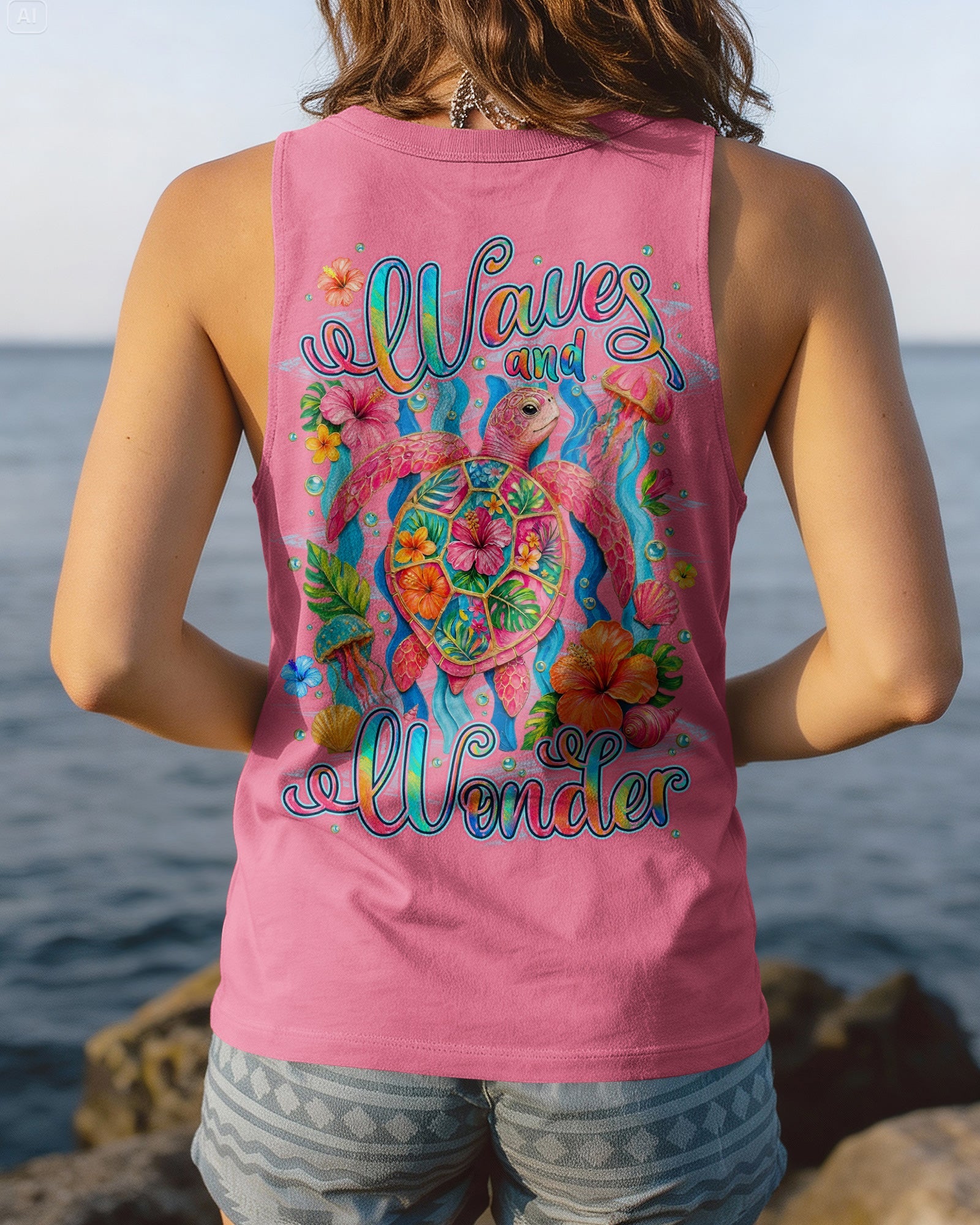 WAVES AND WONDER TURTLE ALL OVER PRINT -TYLN1506261