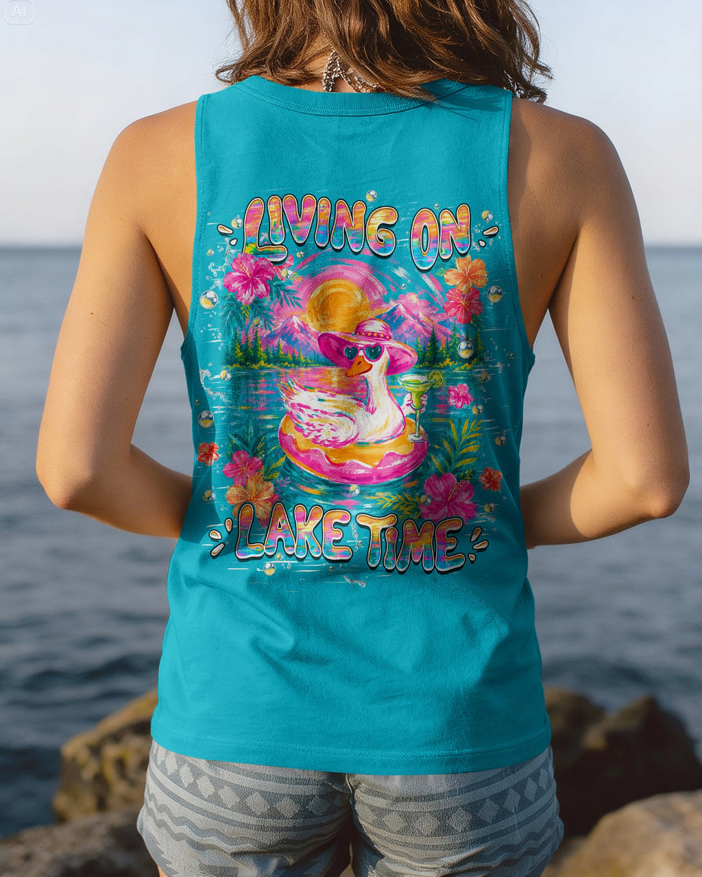 LIVING ON LAKE TIME GOOSE ALL OVER PRINT   - TLHN2205263