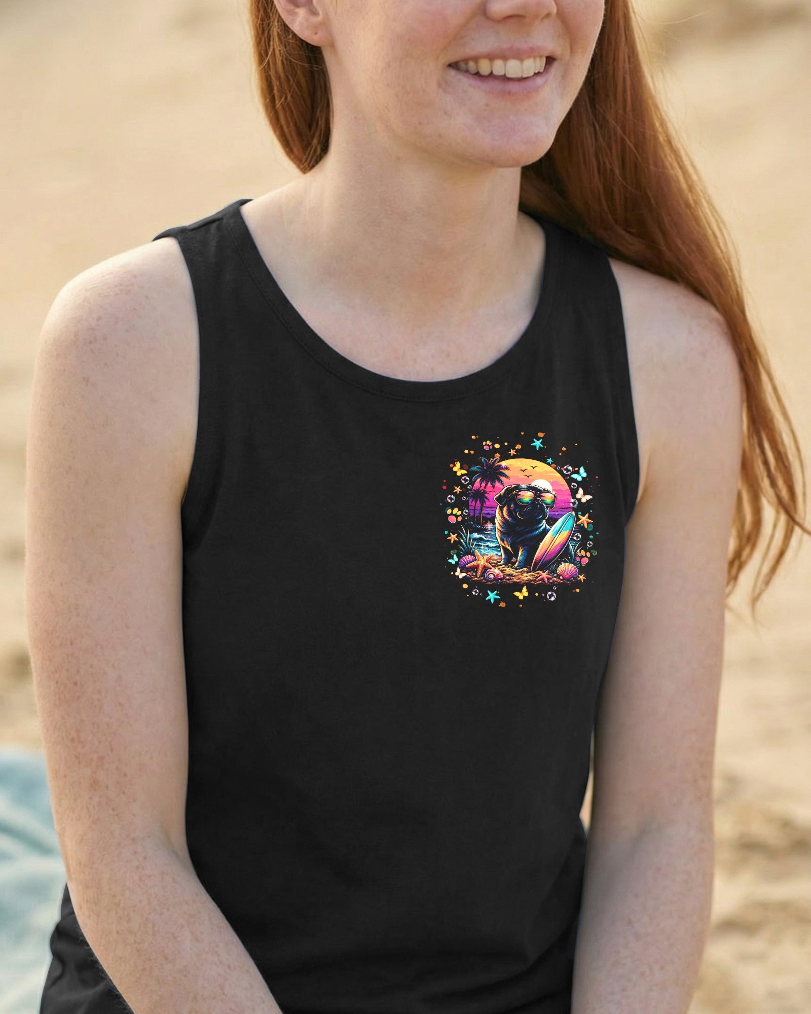 SMELL THE SEA FEEL THE BREEZE PUG DOG ALL OVER PRINT - TLNT1706263