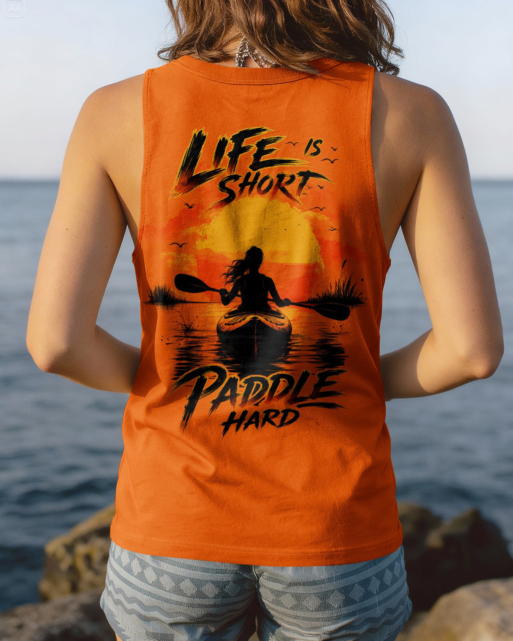 LIFE'S SHORT PADDLE HARD KAYAK ALL OVER PRINT - TLTW2905263