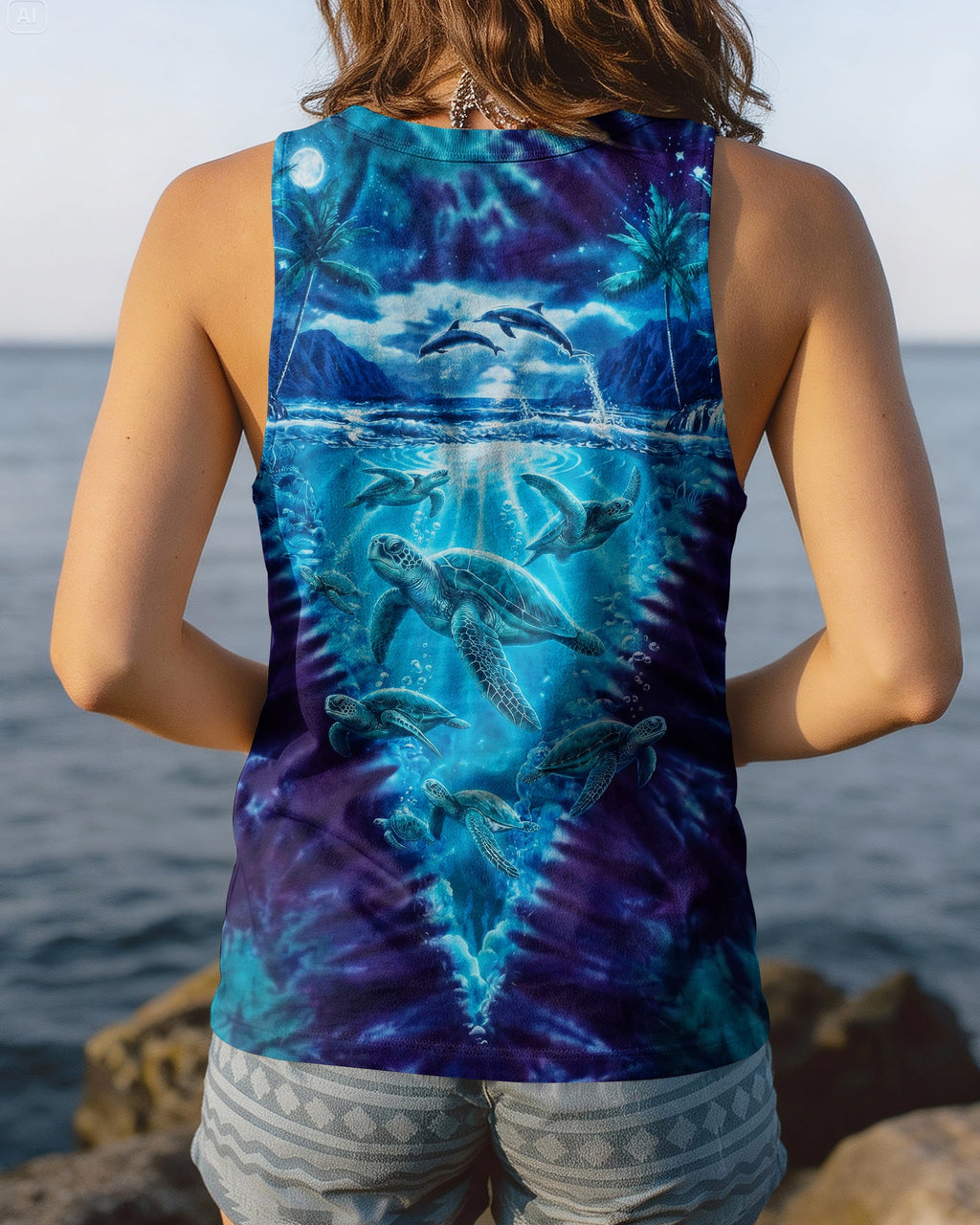TURTLE MOONLIT PARADISE ALL OVER PRINT - RI0506263