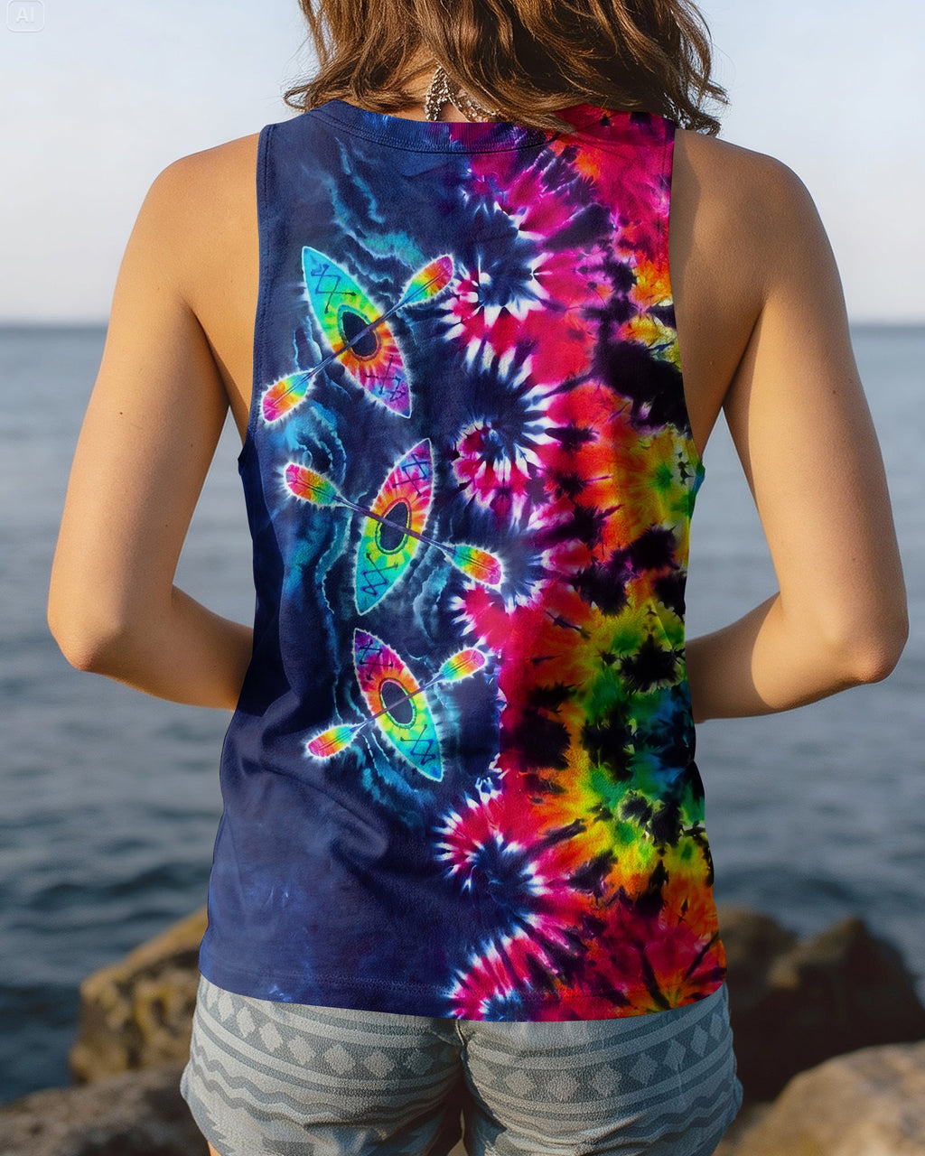 KAYAK WAVES COLORFUL BURST ALL OVER PRINT  - TLNO0607262