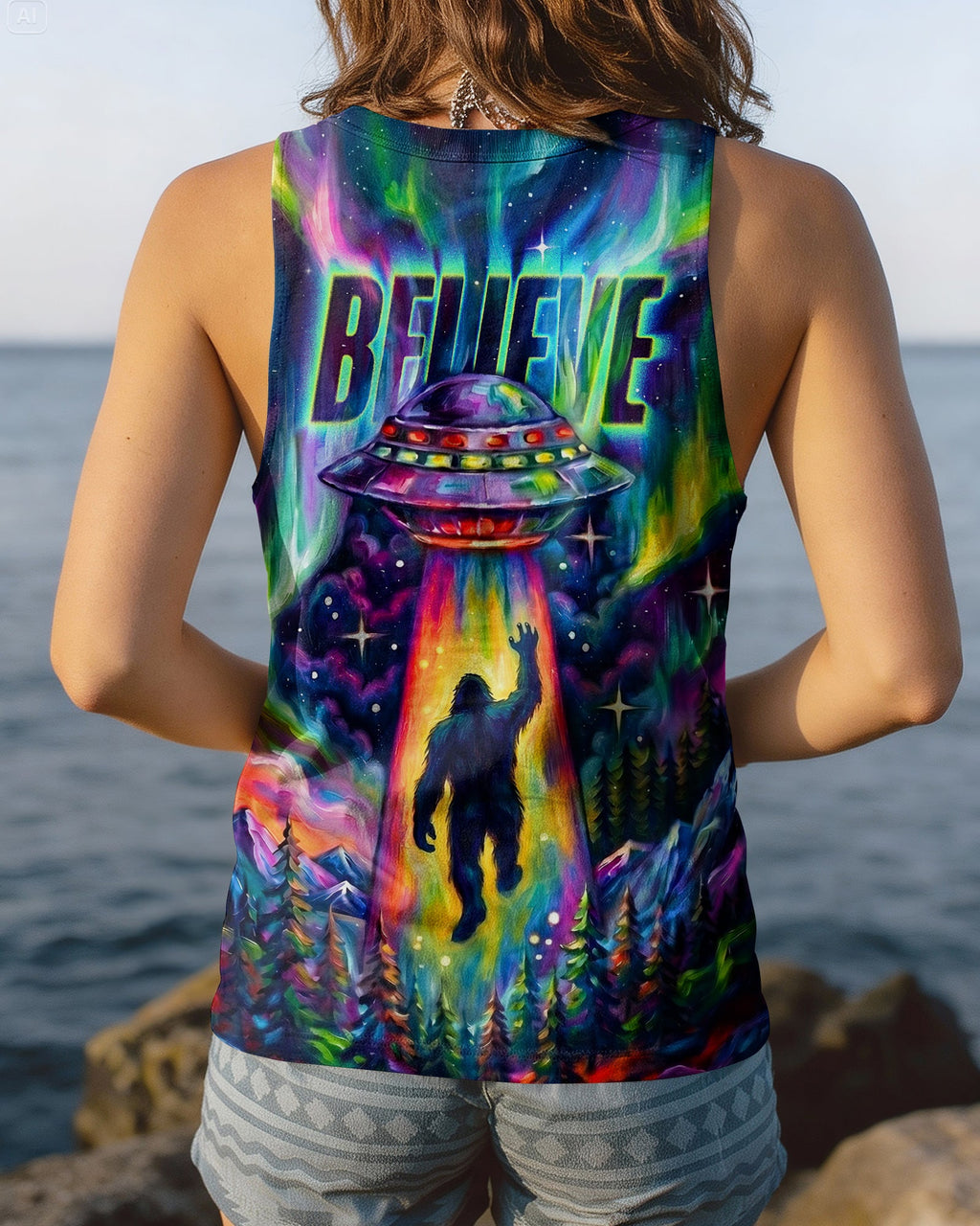 BELIEVE BIGFOOT UFO ABDUCTION ALL OVER PRINT - RI1305261