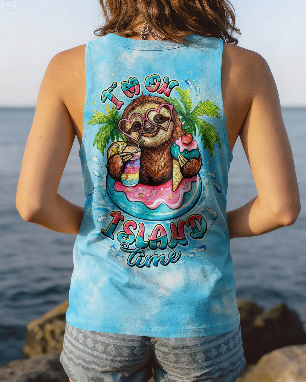 I'M ON ISLAND TIME  SLOTH ALL OVER PRINT - TLTW0804263