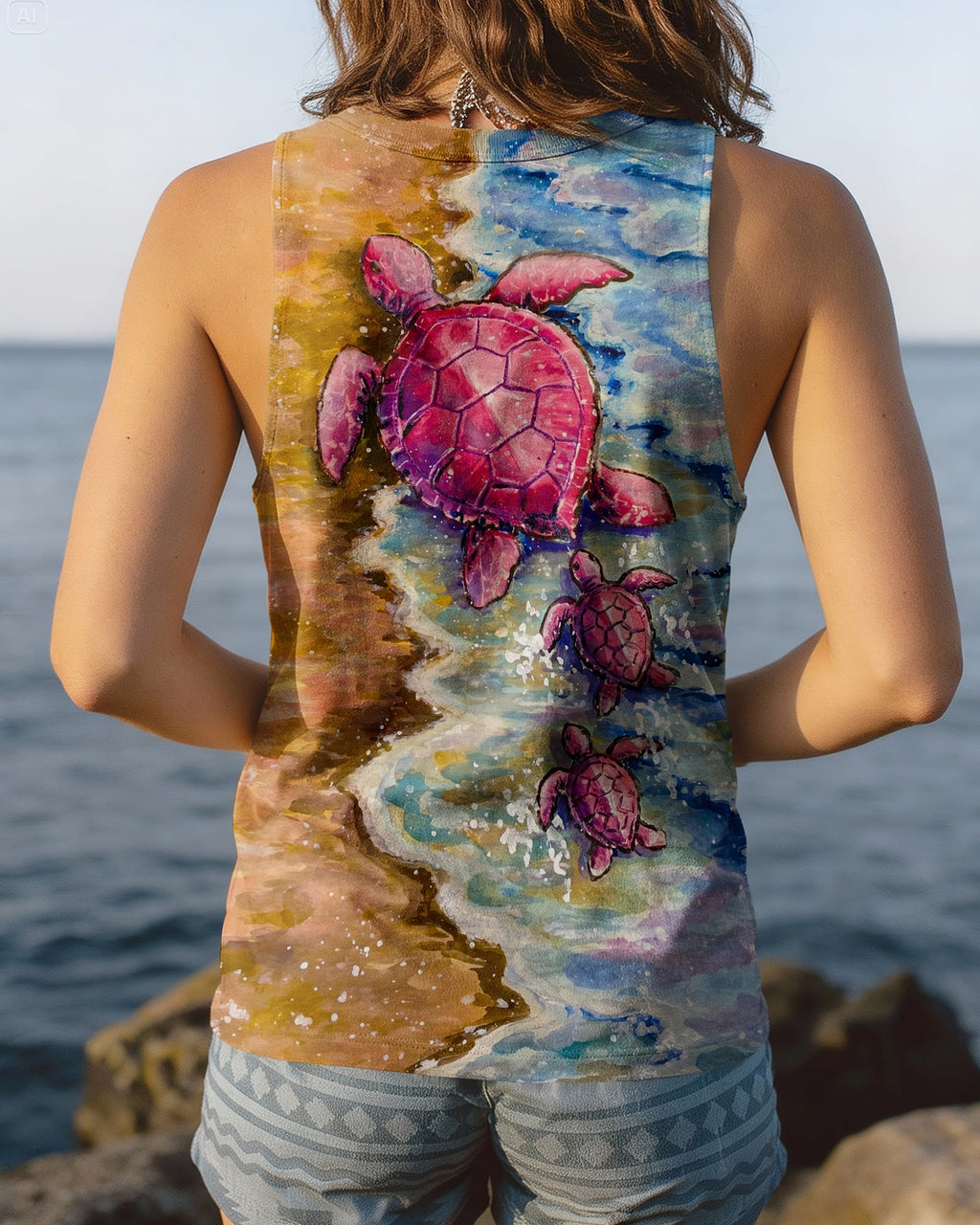 TURTLE SANDY BEACH ALL OVER PRINT  - TLNO0406262
