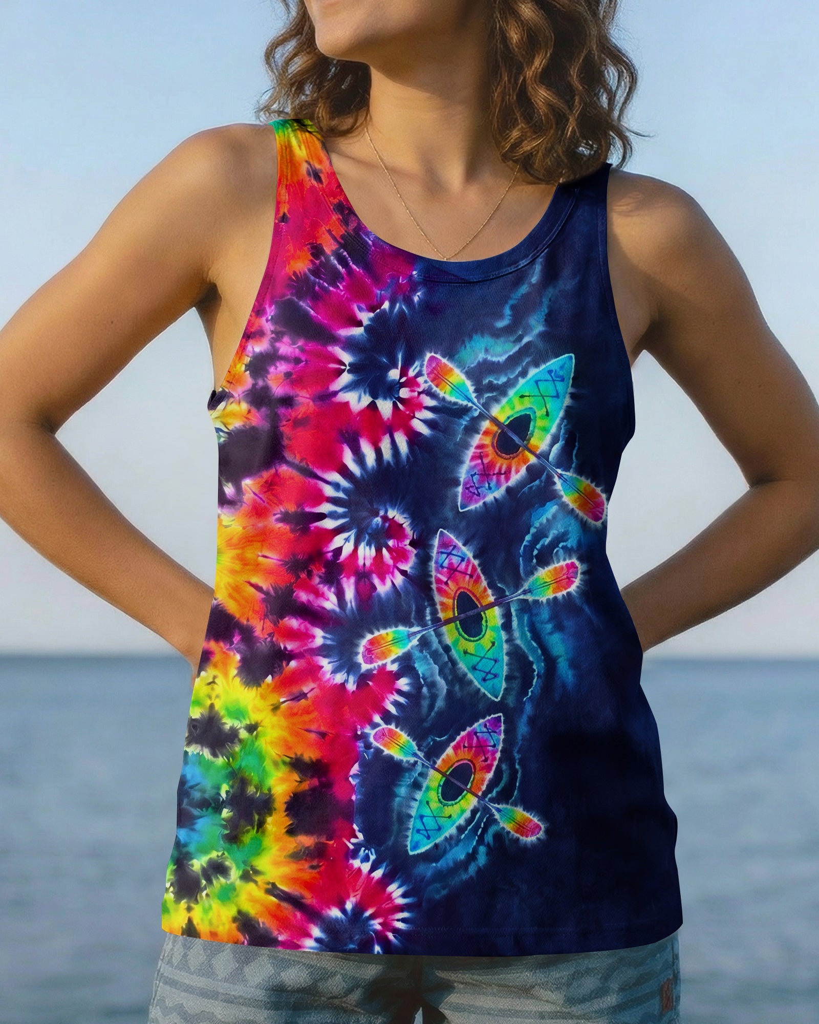KAYAK WAVES COLORFUL BURST ALL OVER PRINT  - TLNO0607262