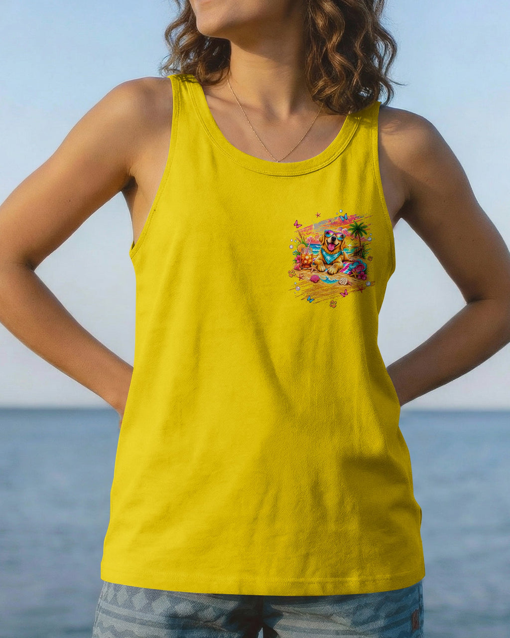MEET ME AT MY HAPPY PLACE GOLDEN RETRIEVER DOG ALL OVER PRINT - TLNT2105261