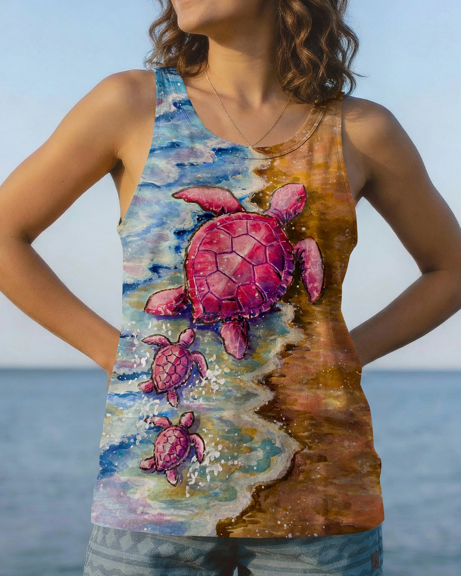 TURTLE SANDY BEACH ALL OVER PRINT  - TLNO0406262