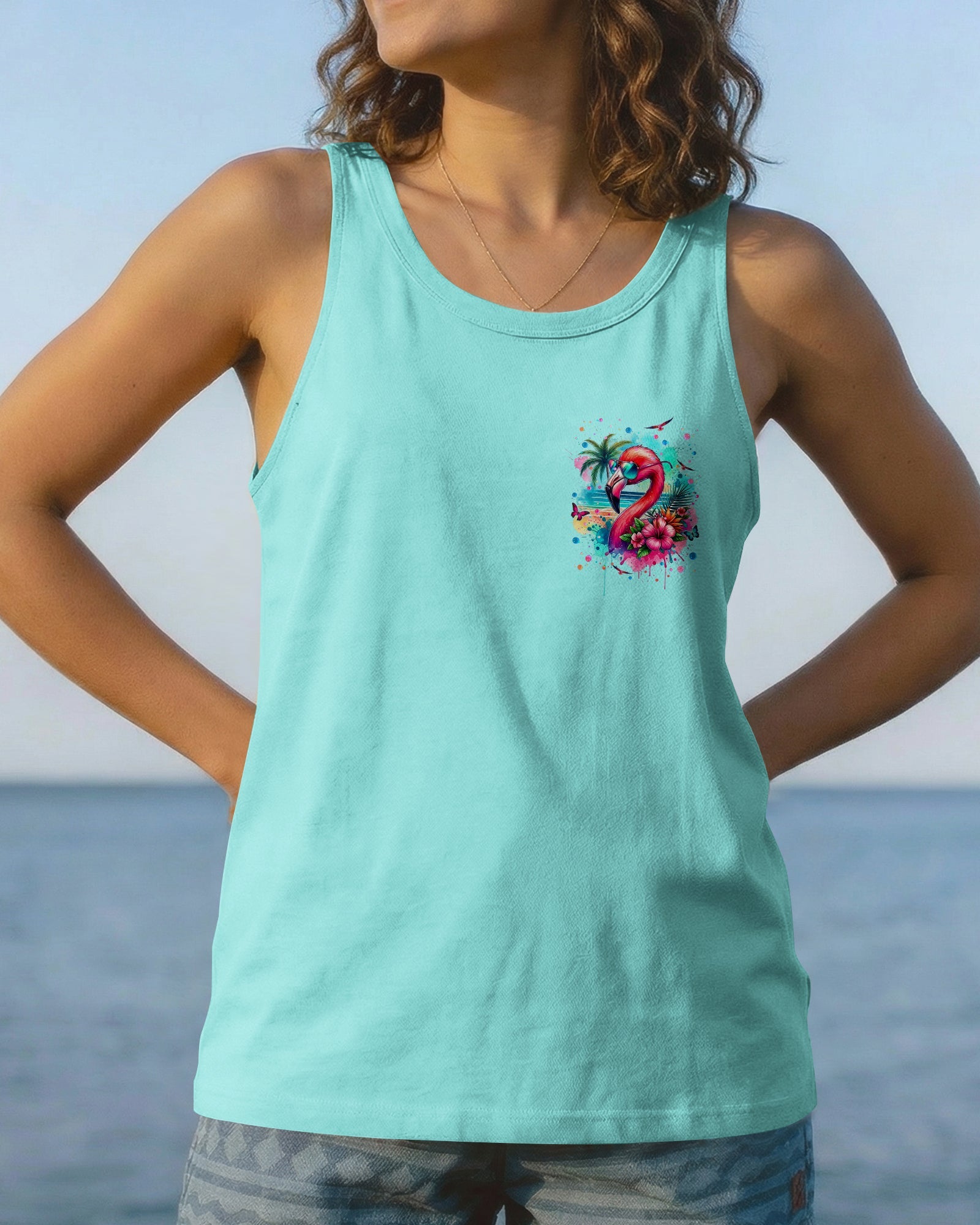 RESTING BEACH FACE FLAMINGO ALL OVER PRINT - TYLN0904262
