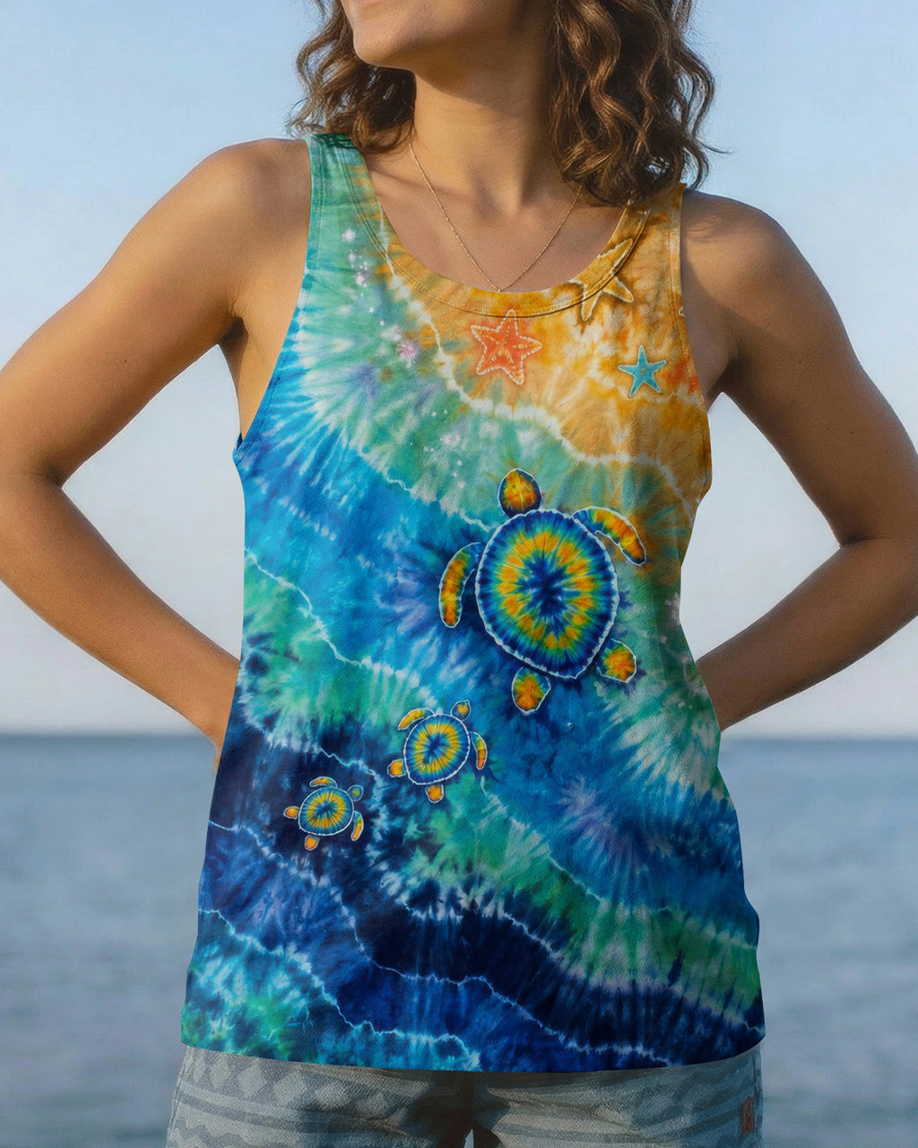 THREE TURTLES BEACH SAND BURST ALL OVER PRINT  - TLTW2206261