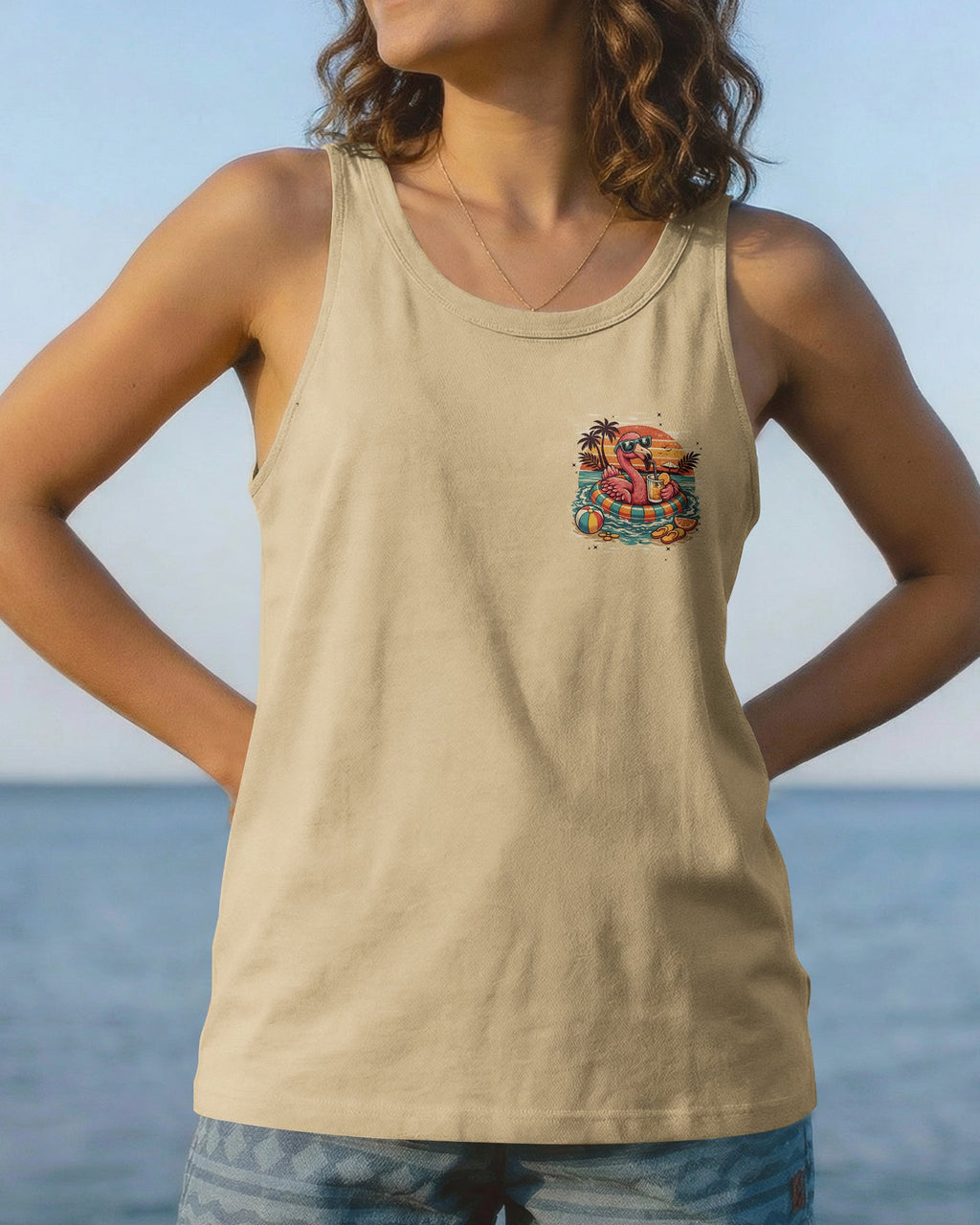 SMELL THE SEA FEEL THE BREEZE FLAMINGO ALL OVER PRINT - TYPQ1404262