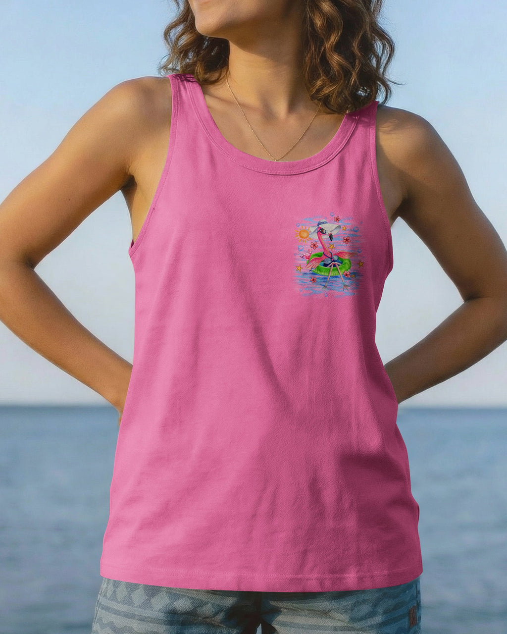 I WAS SIMPLY BORN TO DILLY DALLY FLAMINGO  ALL OVER PRINT - TLNO1205262