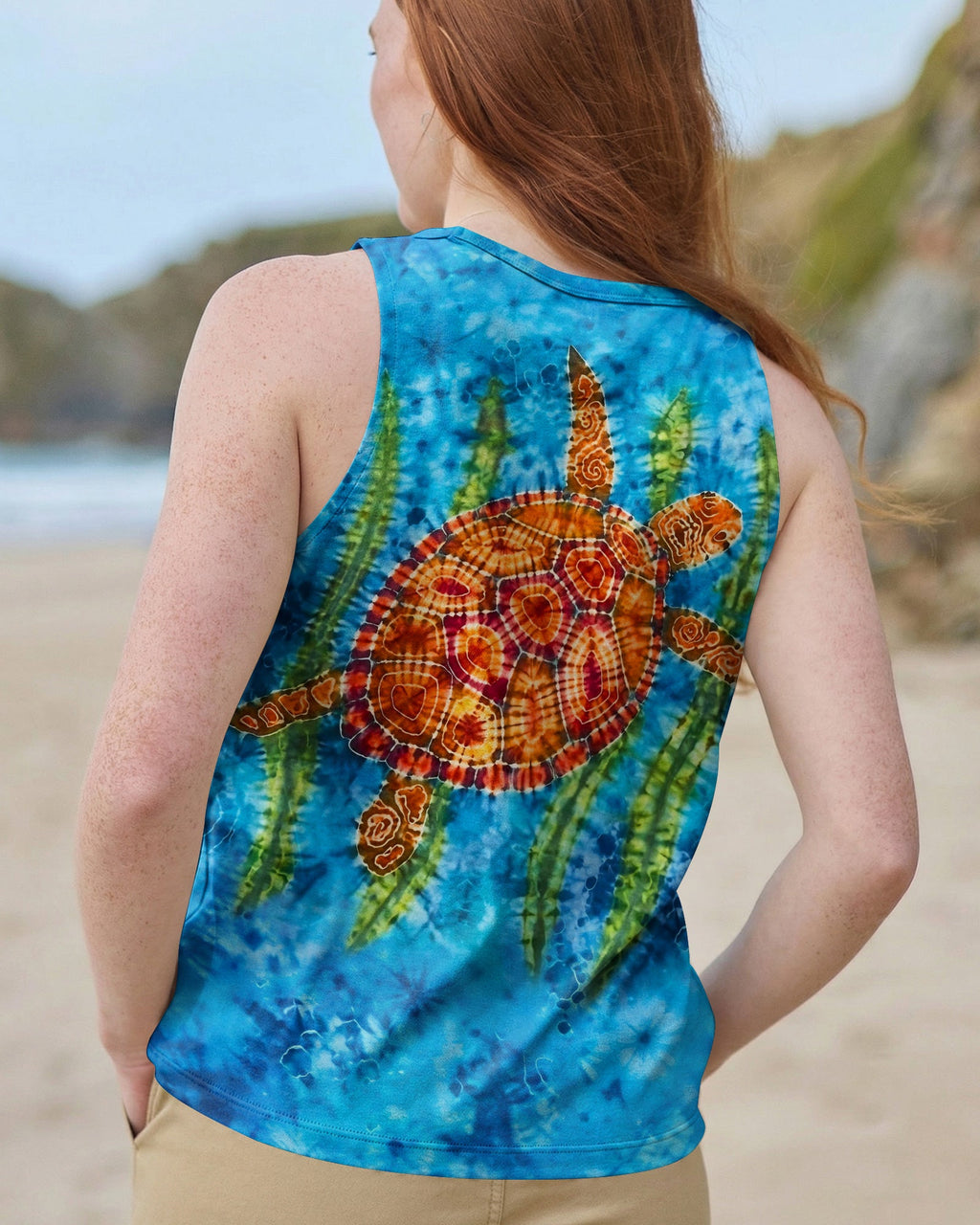 SEA TURTLE AND SEAWEED ALL OVER PRINT  - TLHG1604262