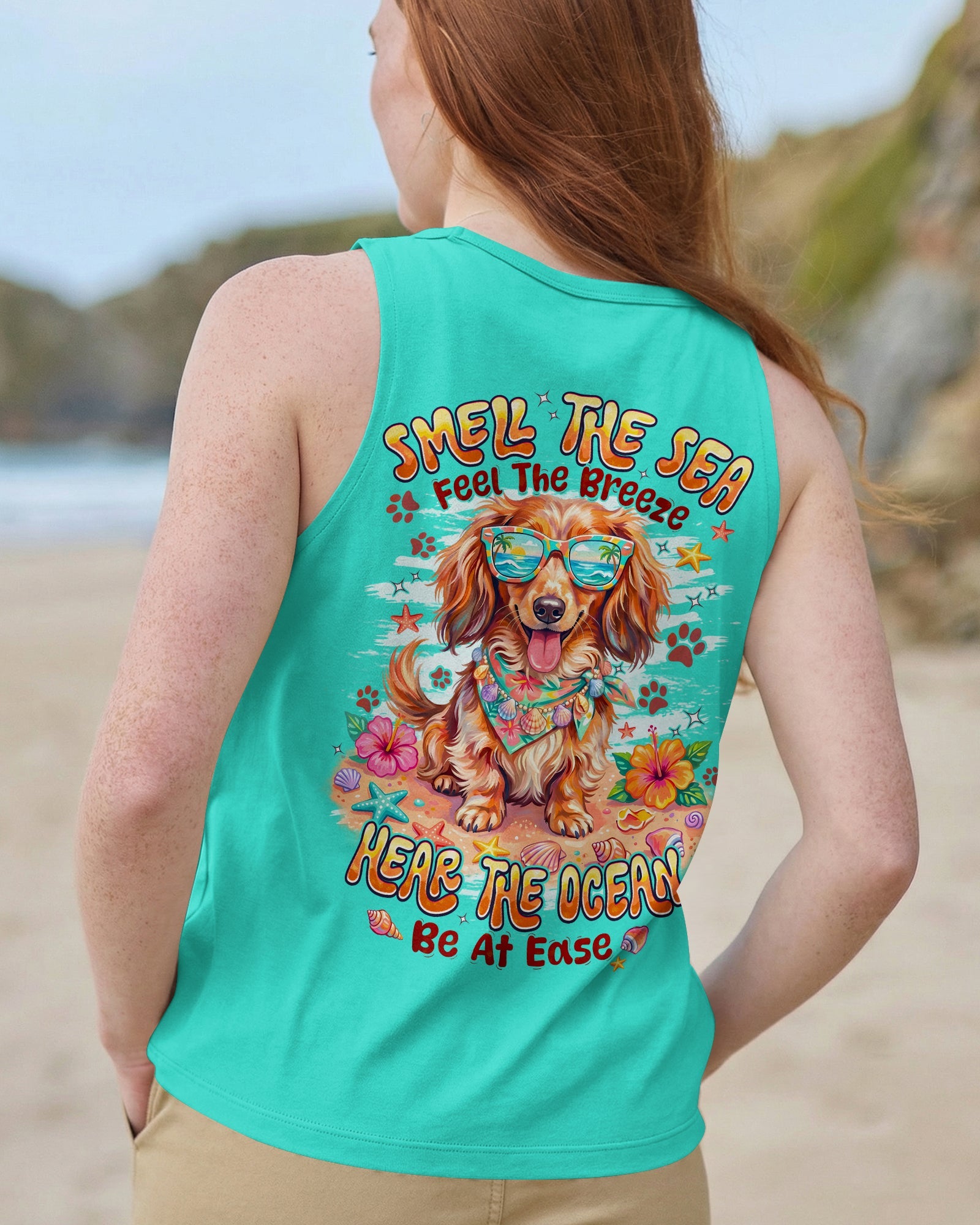 SMELL THE SEA DACHSHUND LONG HAIR DOG ALL OVER PRINT - TYPQ0906263